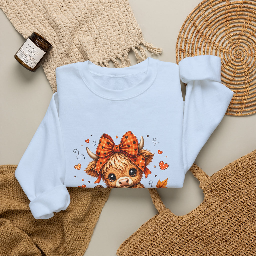 Cute Highland Cow Pumpkin Halloween Sweatshirt