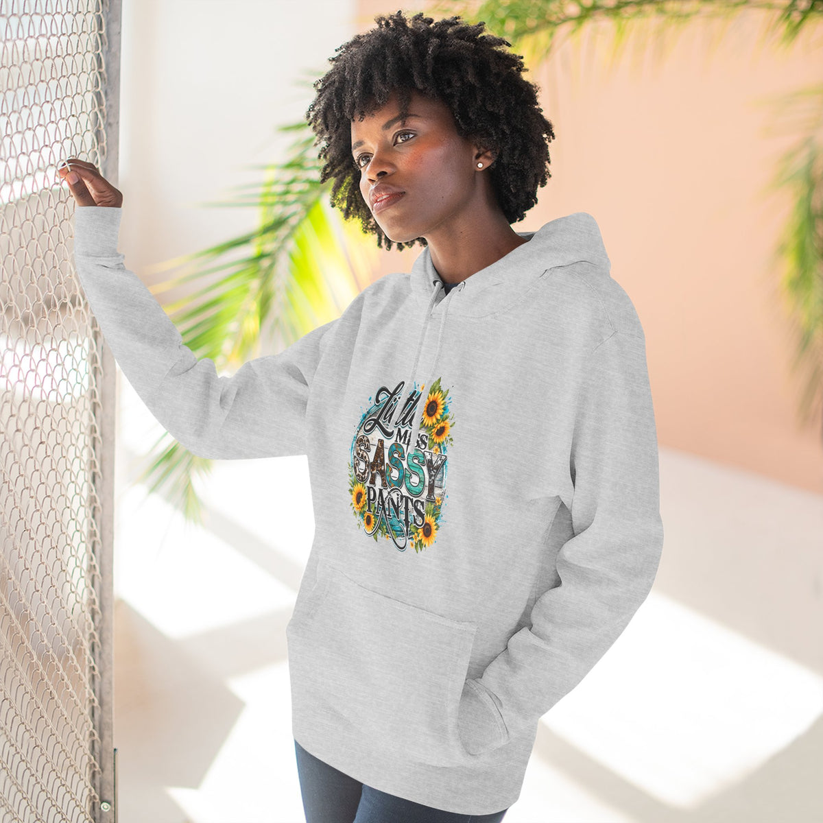 Little Miss Sassy Pants Hoodie Floral Graphic Pullover Sweatshirt