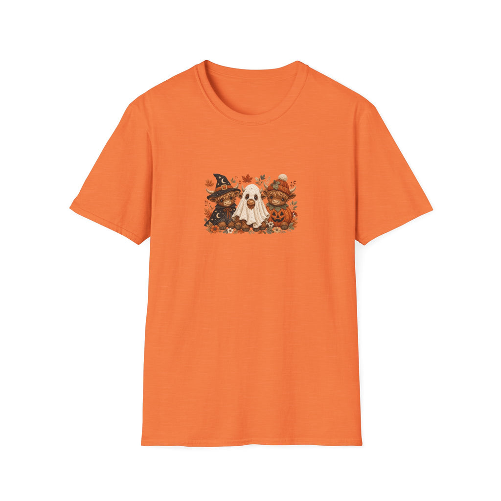 Halloween Cows Trio T-Shirt — Cute Funny Gift for Her Ghost & Pumpkin Fall Tee