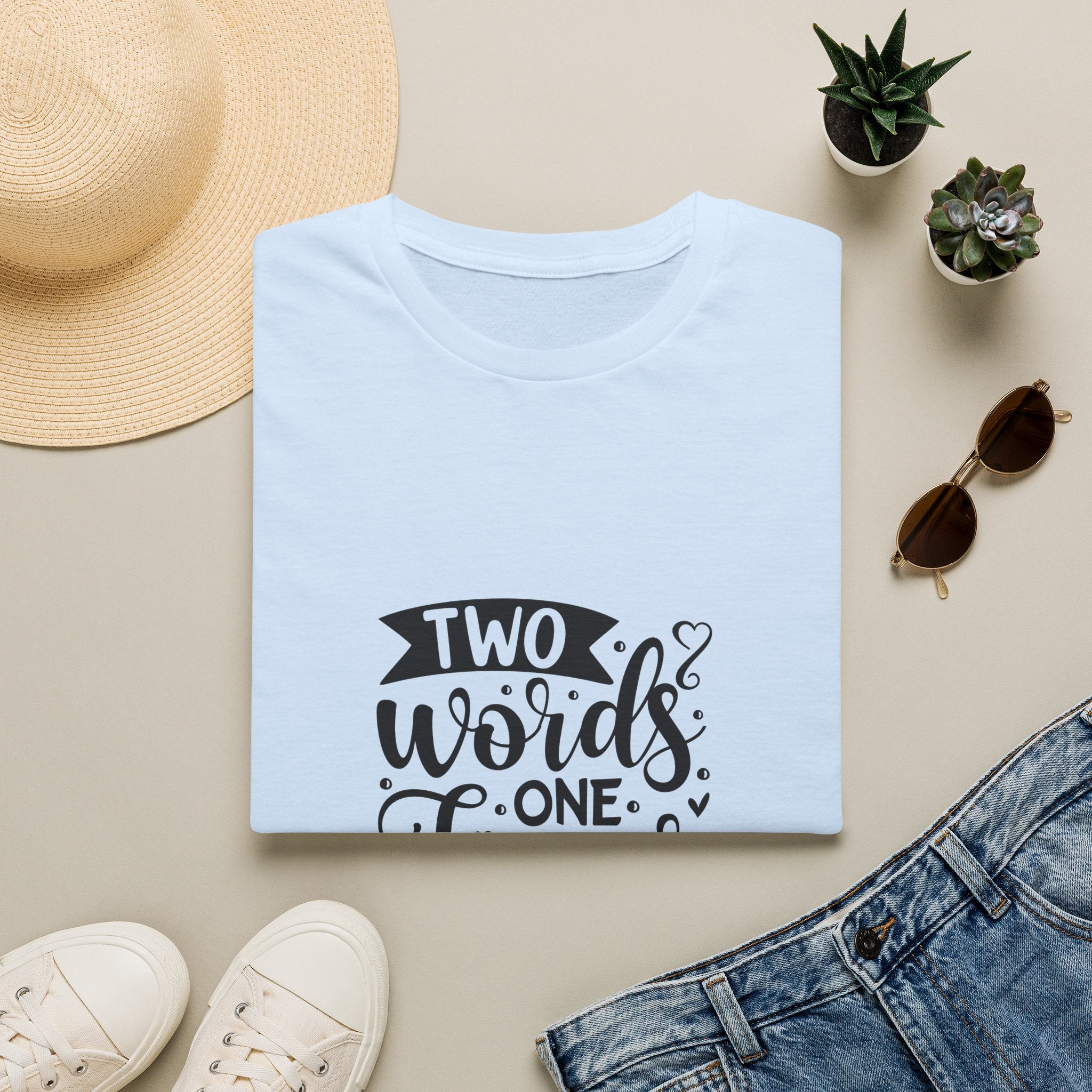 Graphic Tee — "Two Words One Finger" Funny T-Shirt