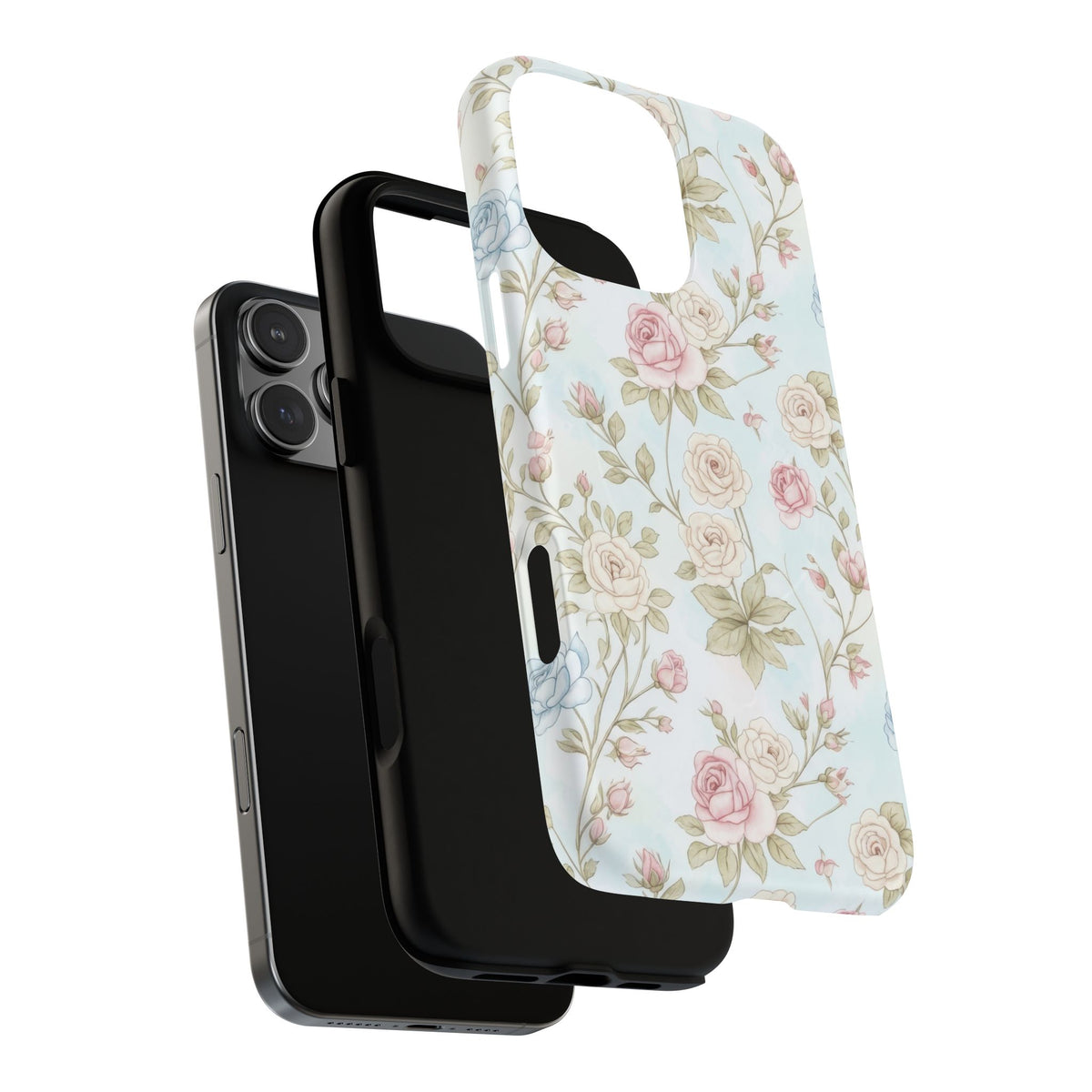 Vintage Floral Rose Magnetic iPhone Case — MagSafe Tough Protective Cover