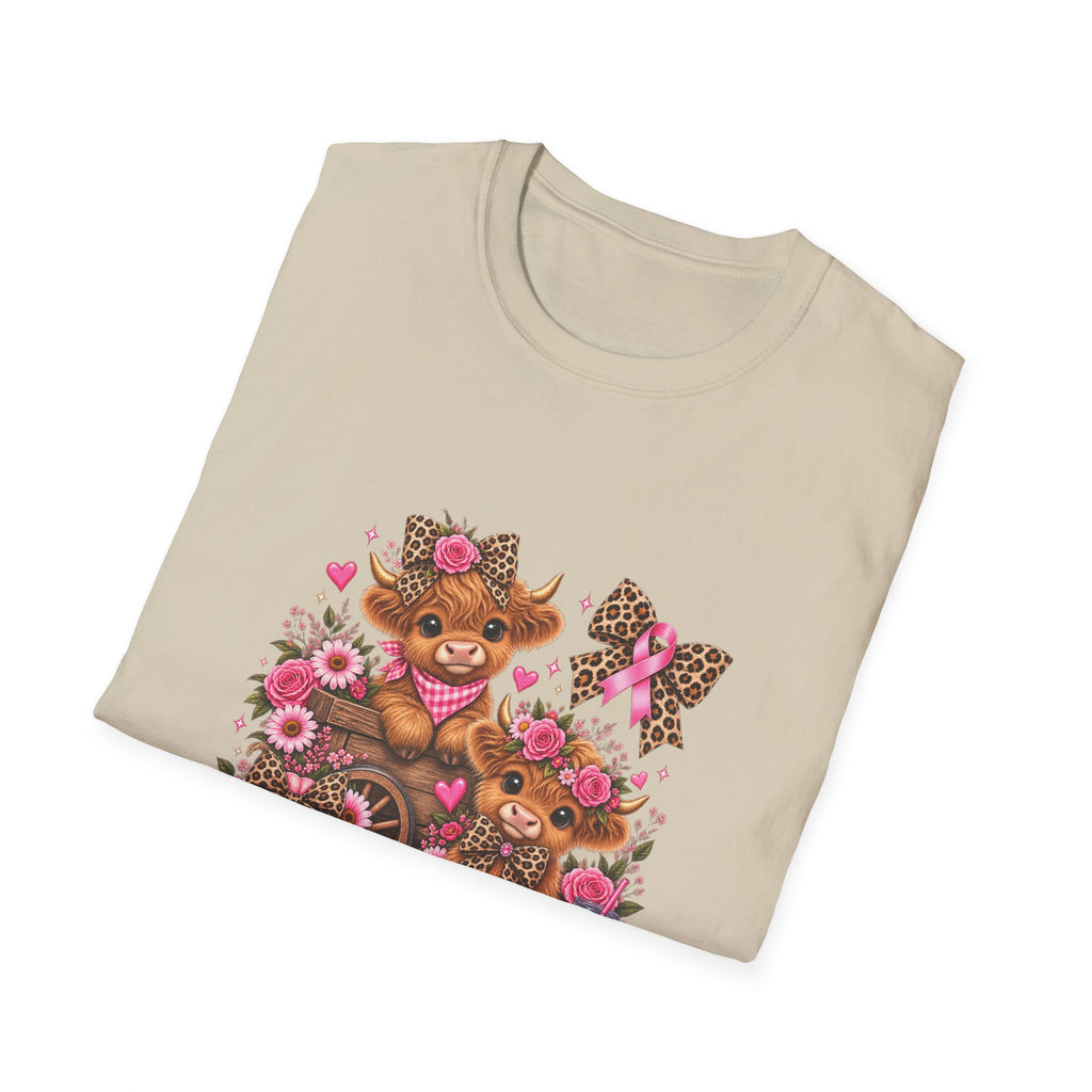 Breast Cancer Awareness Highland Cow T-Shirt