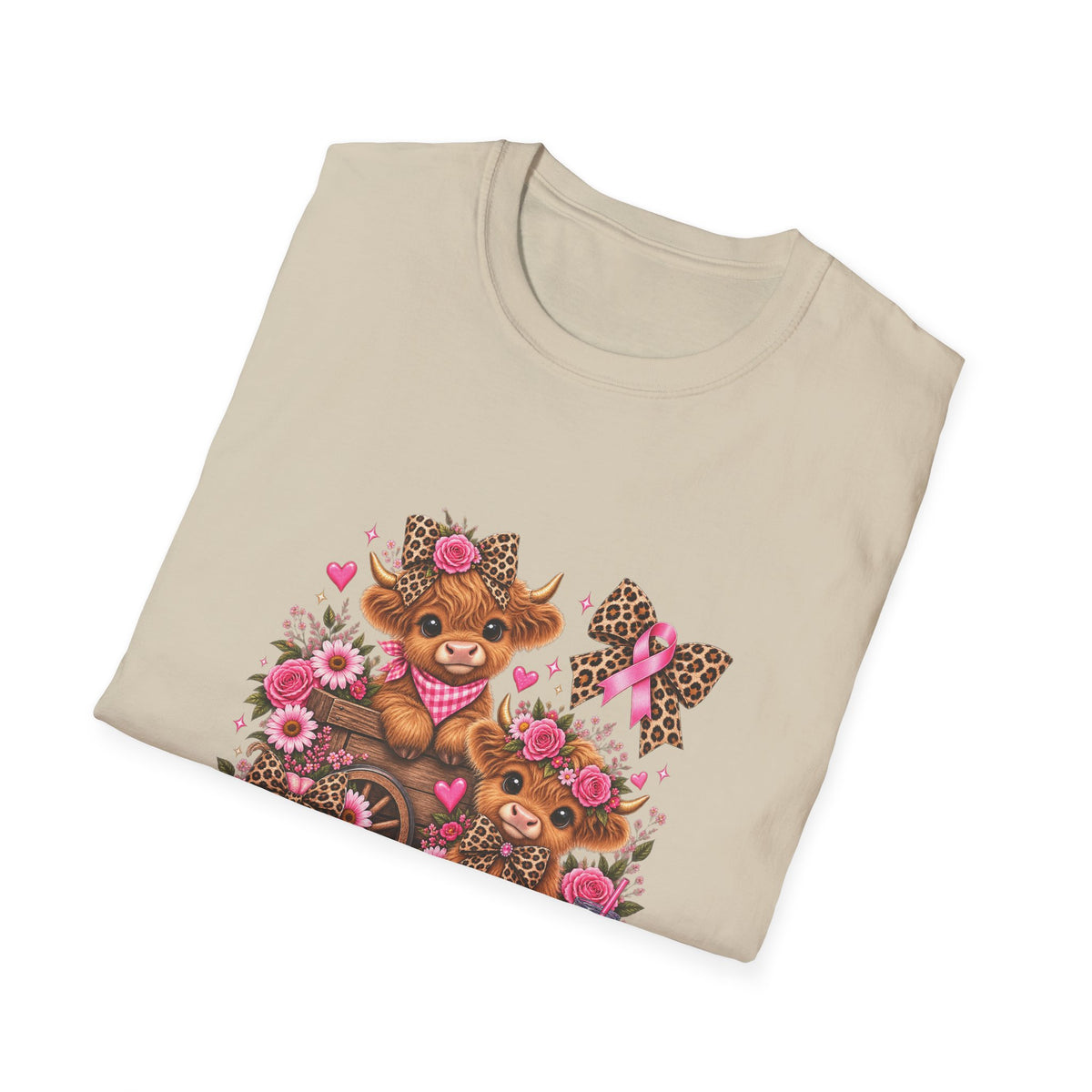 Breast Cancer Awareness Highland Cow T-Shirt
