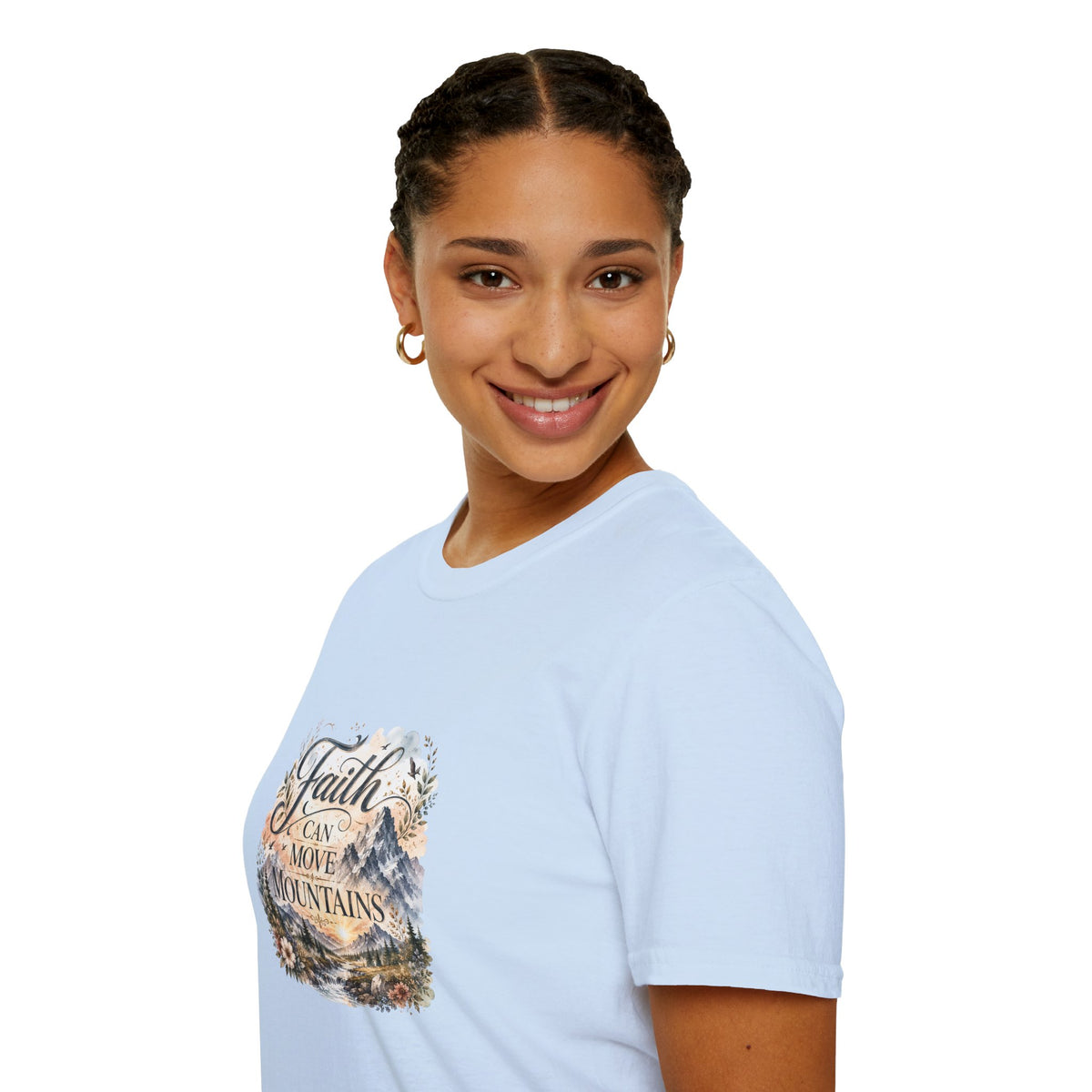 Faith Can Move Mountains T-Shirt Inspirational Christian Mountain Graphic Tee
