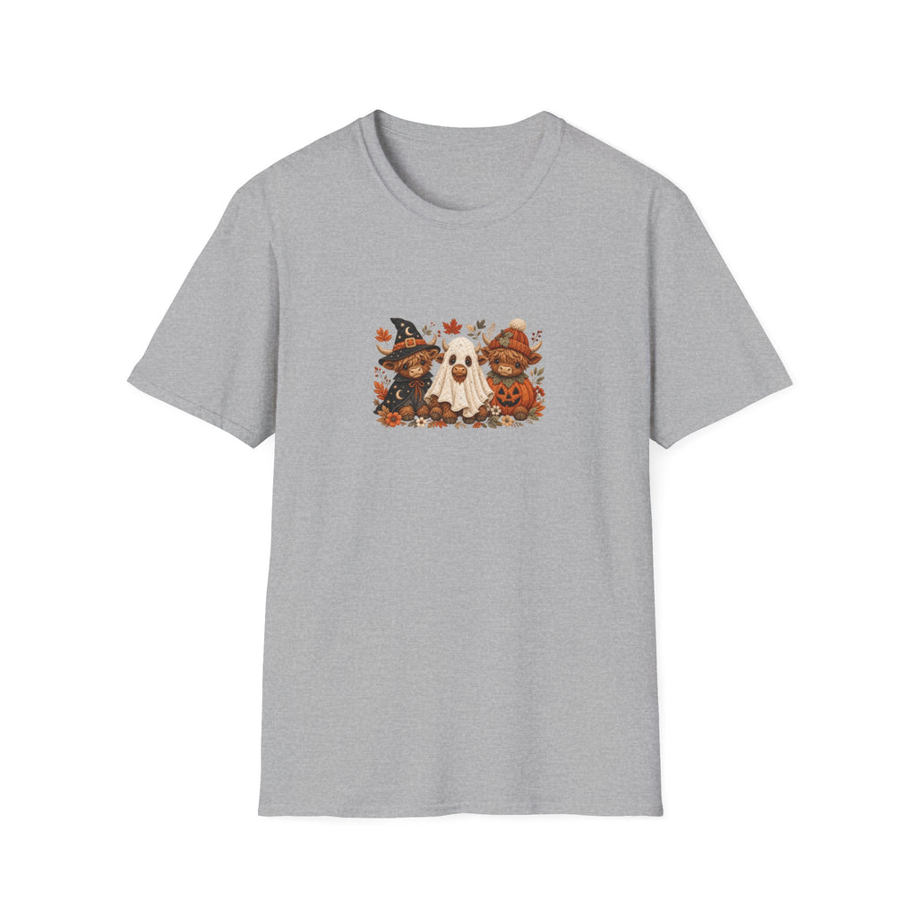 Halloween Cows Trio T-Shirt — Cute Funny Gift for Her Ghost & Pumpkin Fall Tee