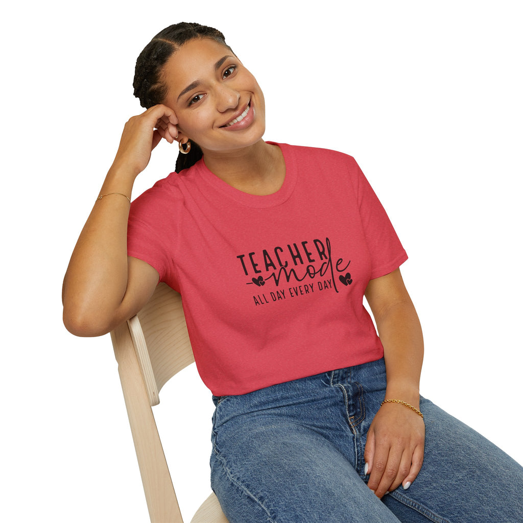 Teacher Mode All Day Every Day T-Shirt — Funny Teacher Gift Appreciation Graphic Tee