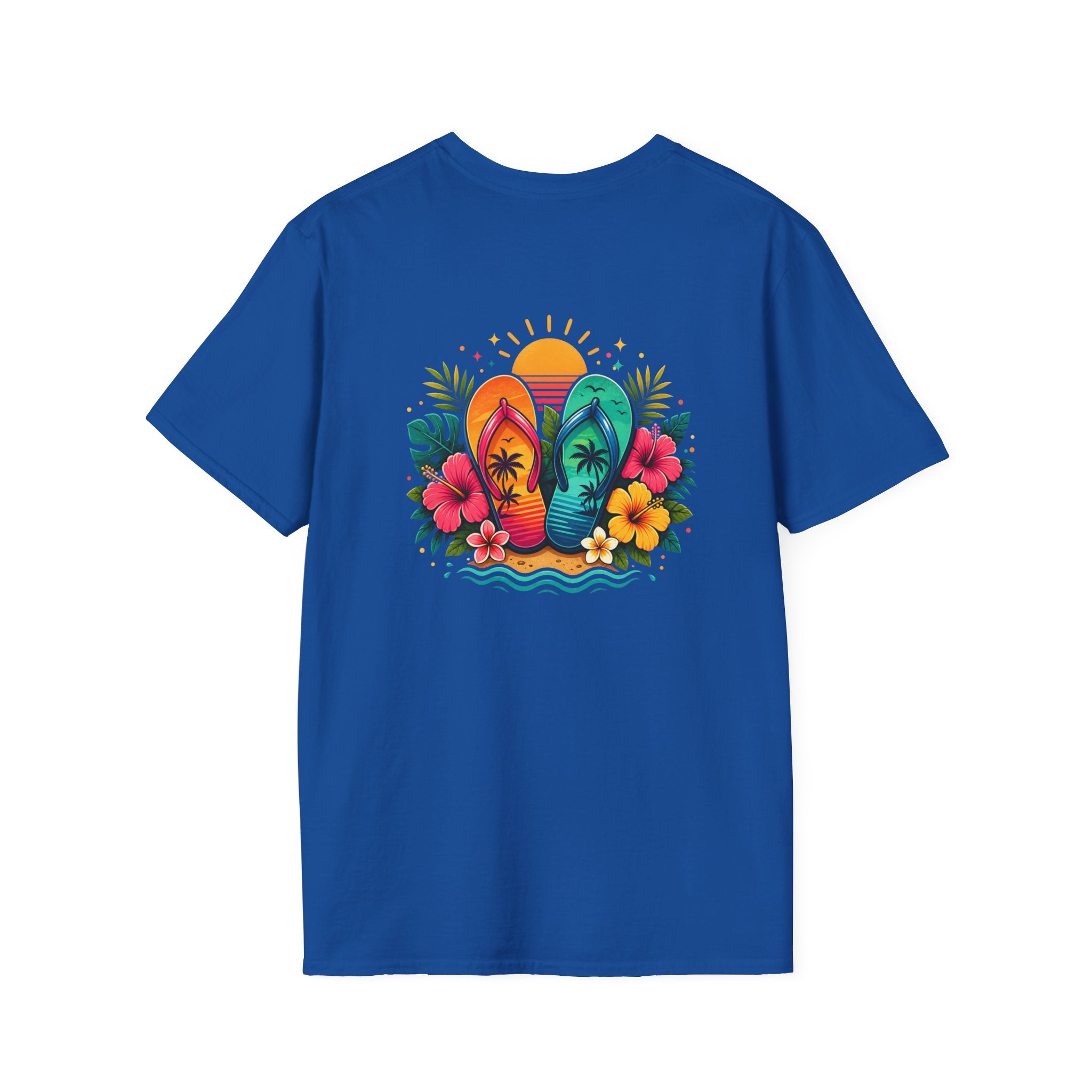 Floral Surf Chest Print T-Shirt — Cute Beach Gift for Women Graphic Tee