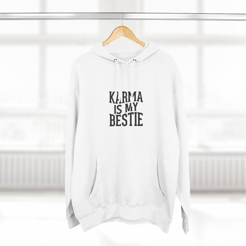 Karma Is My Bestie Graphic Pullover Hoodie