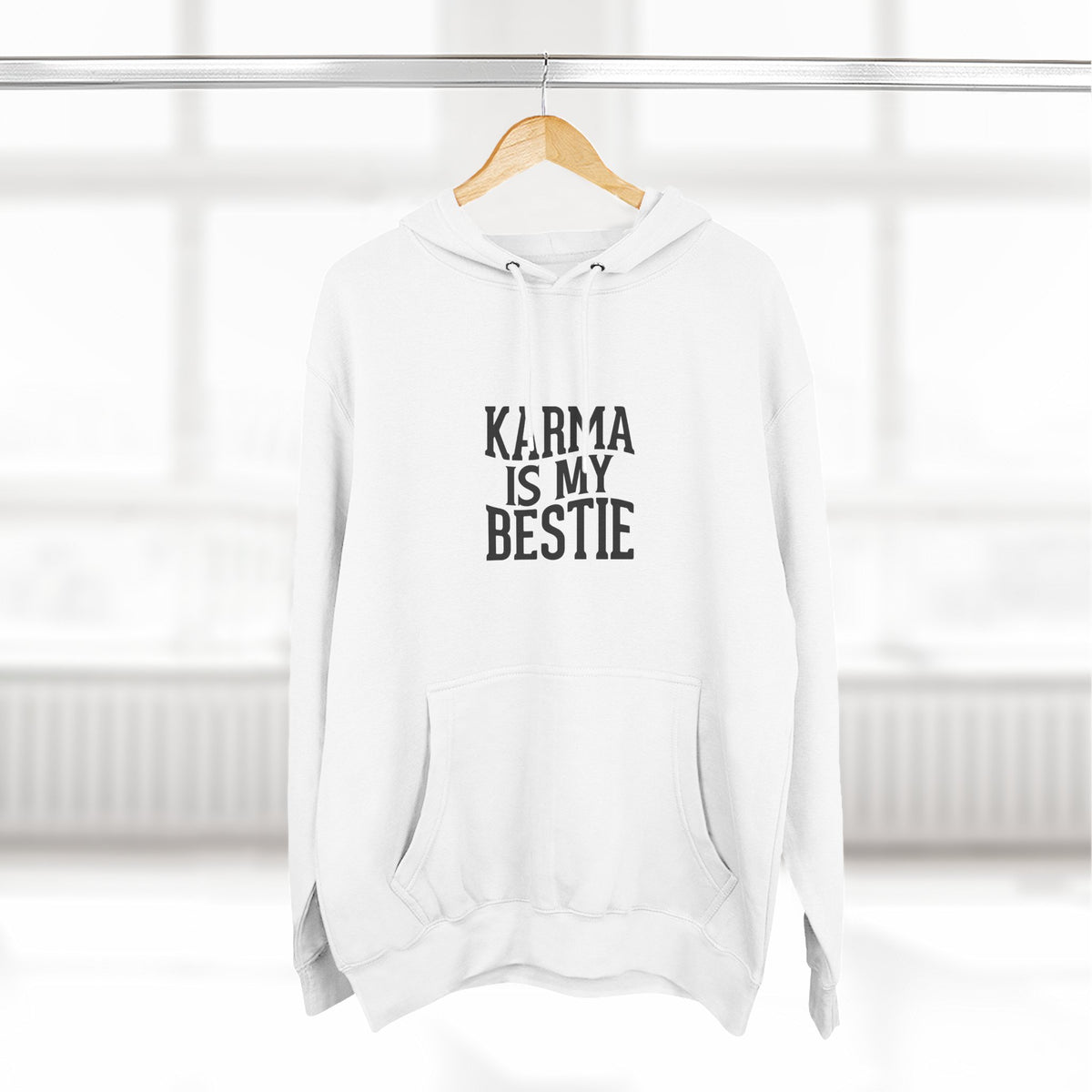 Karma Is My Bestie Graphic Pullover Hoodie