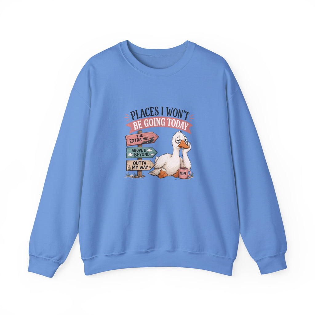 Places I Won't Be Going Today Goose Sweatshirt — Funny Introvert Gift for Her Crewneck
