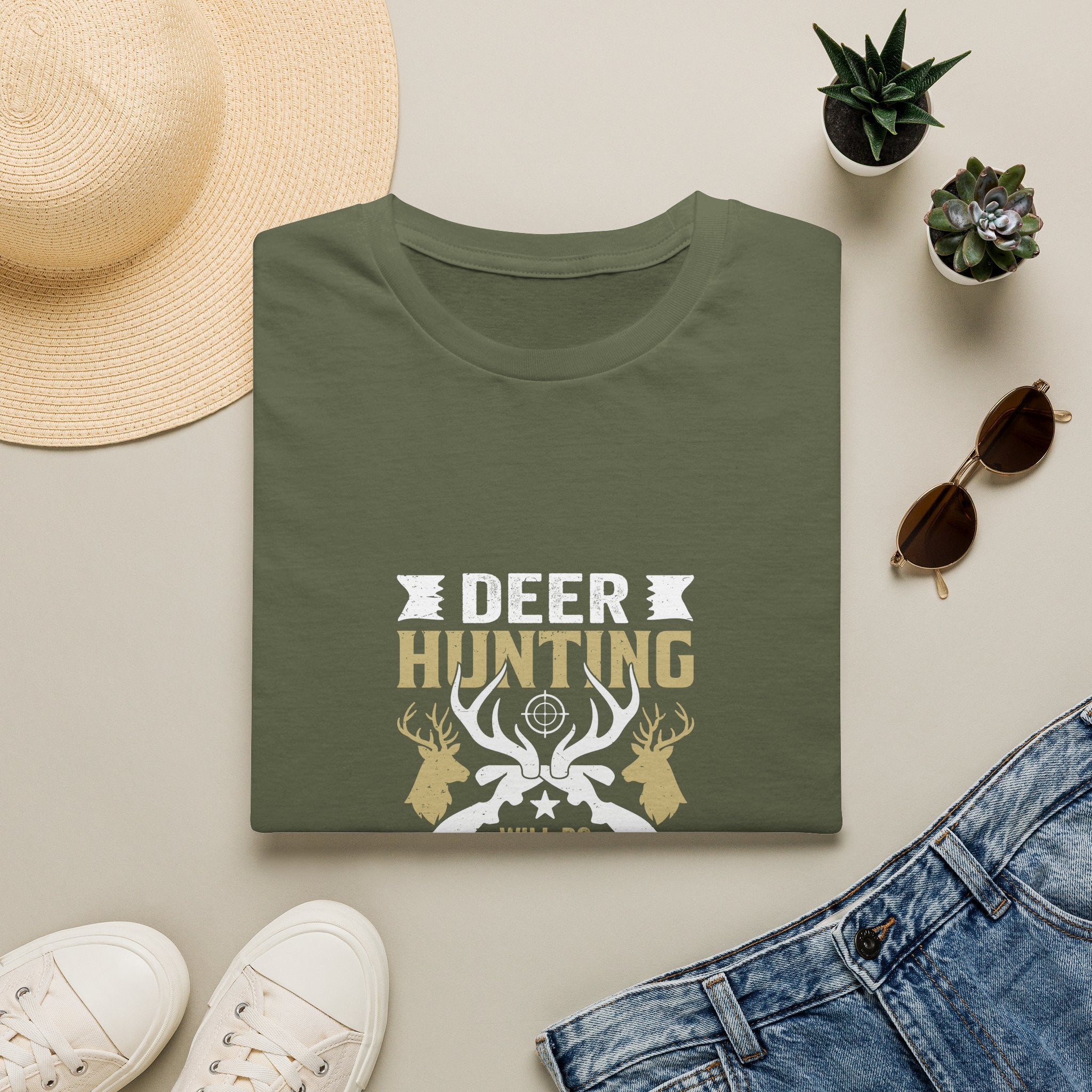 Will Do Anything for a Buck Deer T-Shirt — Funny Hunting Gift for Men Graphic Tee