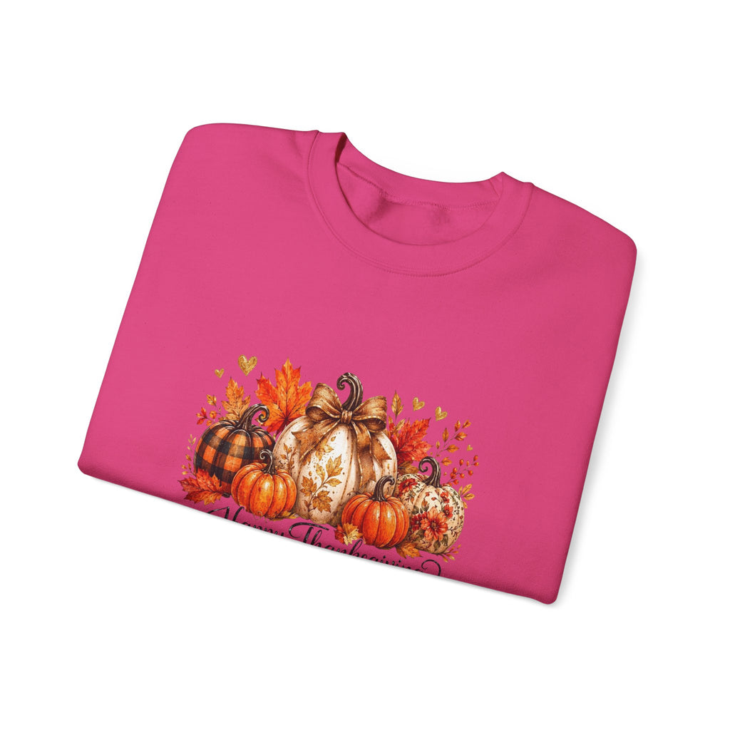 Thanksgiving Pumpkin Crewneck Sweatshirt — Happy Thanksgiving Harvest Design