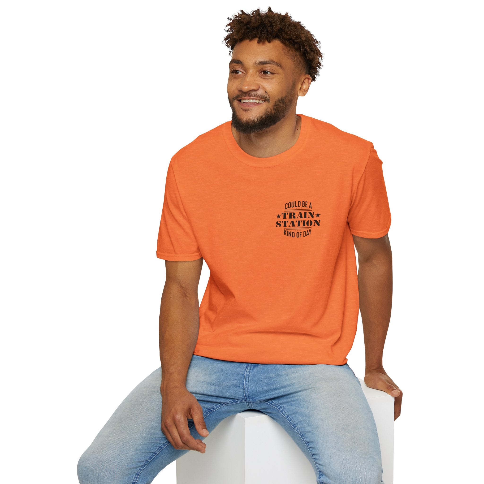 Could Be a Train Station Kind of Day T-Shirt — Funny Sarcastic Gift for Her Pocket Tee