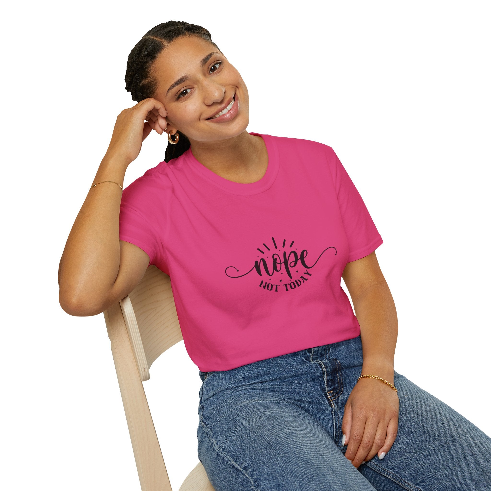 Nope Not Today T-Shirt — Funny Sarcastic Anti-Monday Gift for Her Women's Graphic Tee