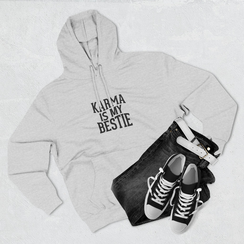 Karma Is My Bestie Graphic Pullover Hoodie