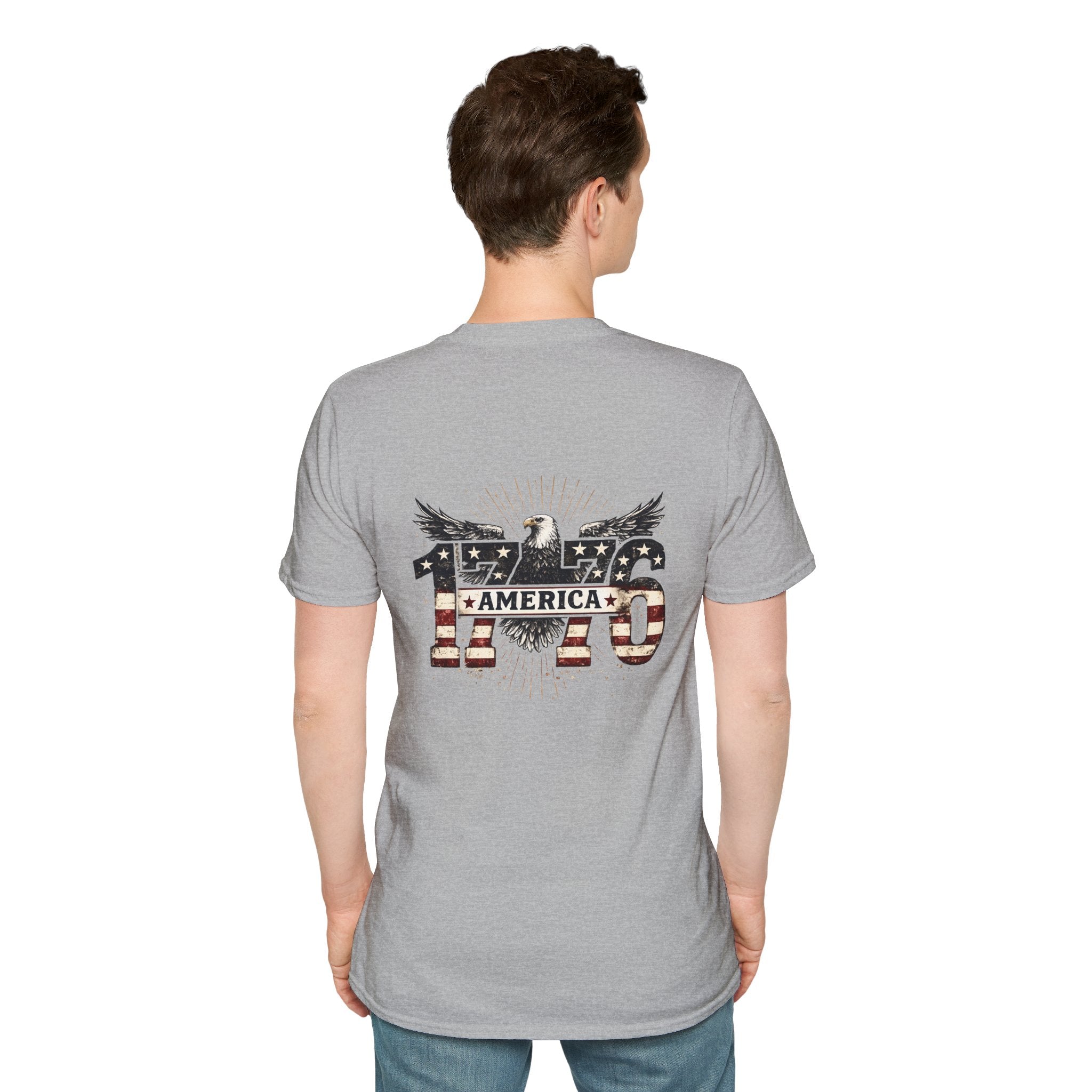 1776 American Flag Eagle T-Shirt — Vintage Patriotic Gift for Him Fourth of July Tee