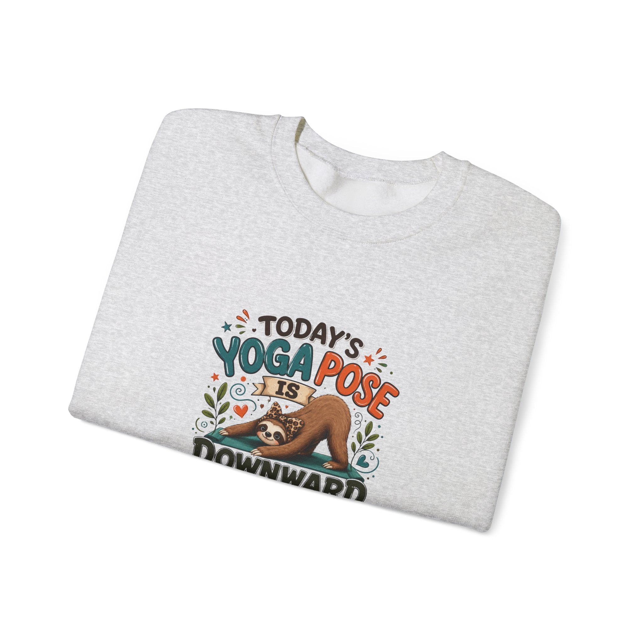 Downward Spiral Sloth Sweatshirt — Funny Lazy Gift for Her Yoga Pose Crewneck