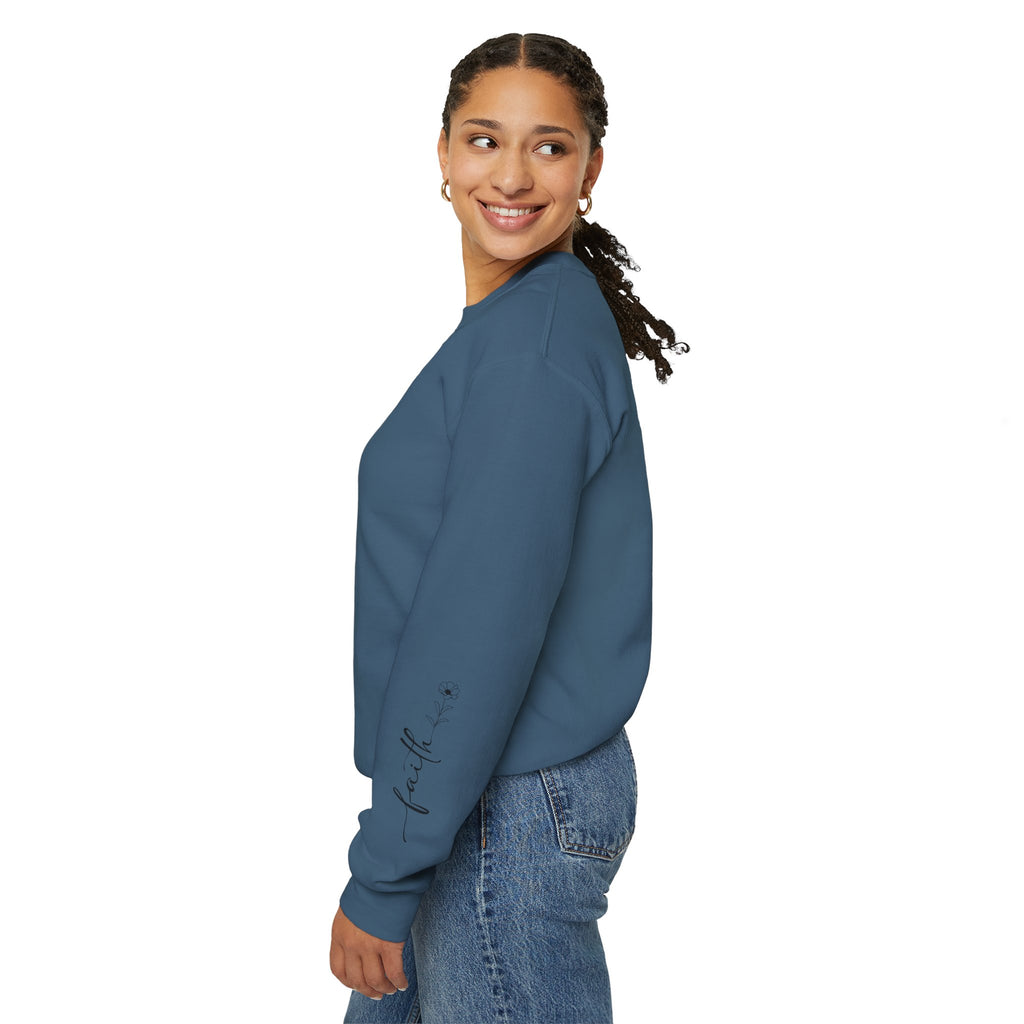 Faith Cowboy Boots Sweatshirt — "Walk by Faith, Even When You Cannot See" Christian Crewneck