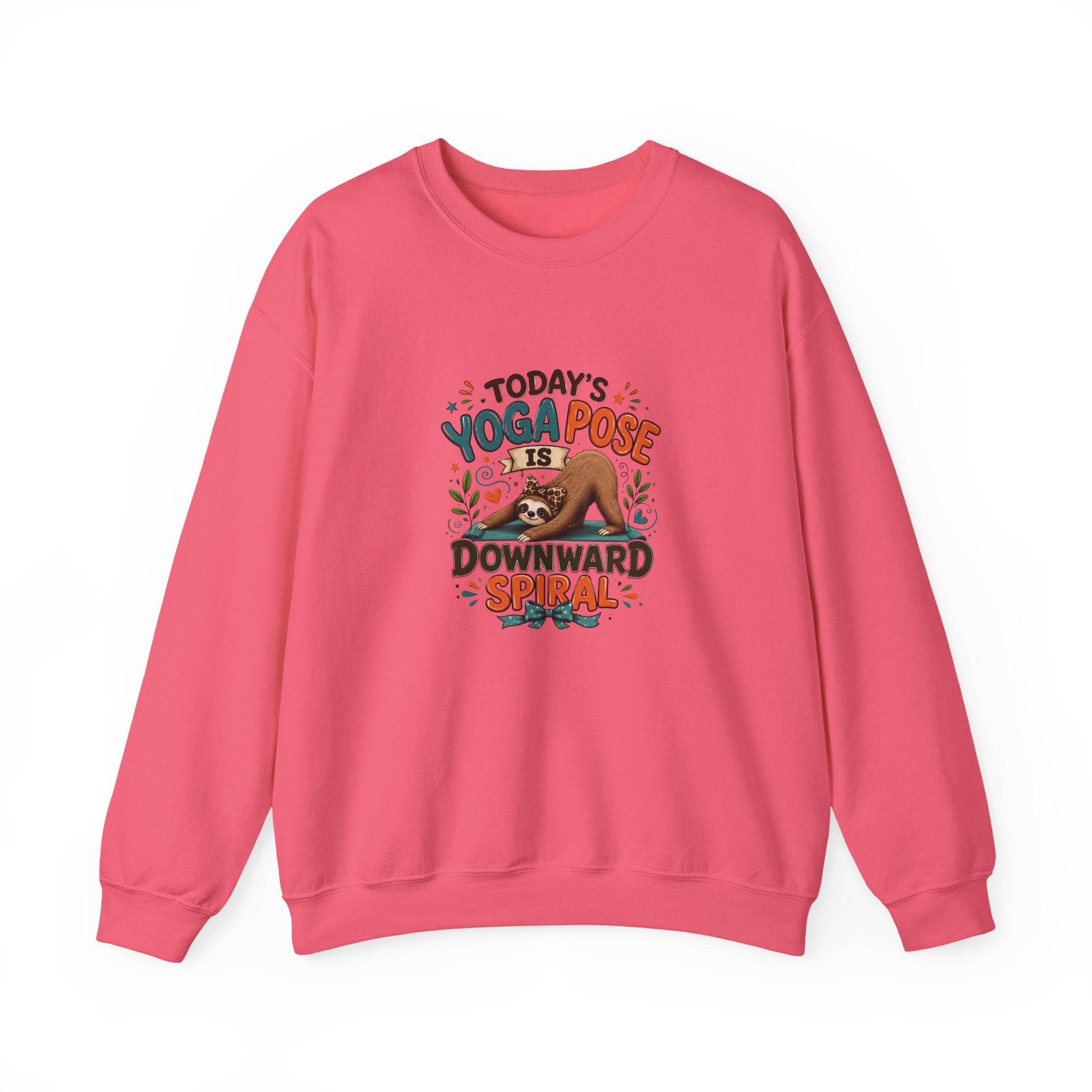 Downward Spiral Sloth Sweatshirt — Funny Lazy Gift for Her Yoga Pose Crewneck