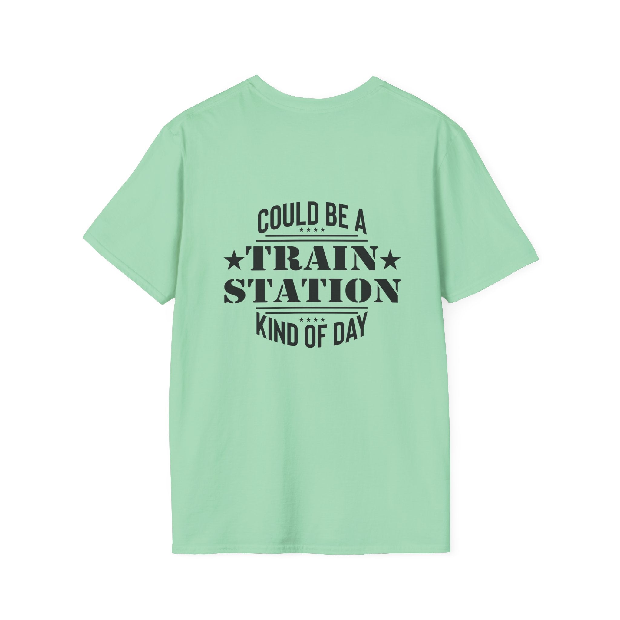 Could Be a Train Station Kind of Day T-Shirt — Funny Sarcastic Gift for Her Pocket Tee