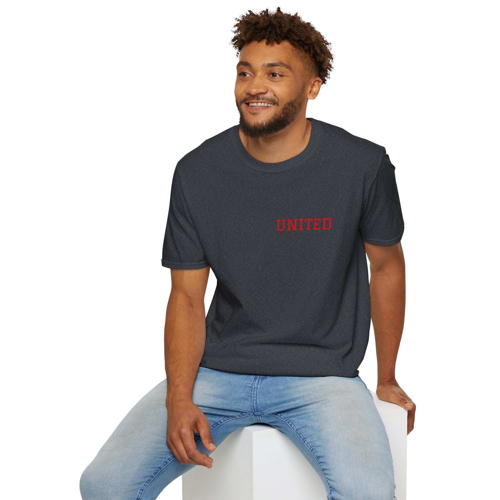 United American Flag T-Shirt — Patriotic Gift for Him Red Chest Graphic Tee