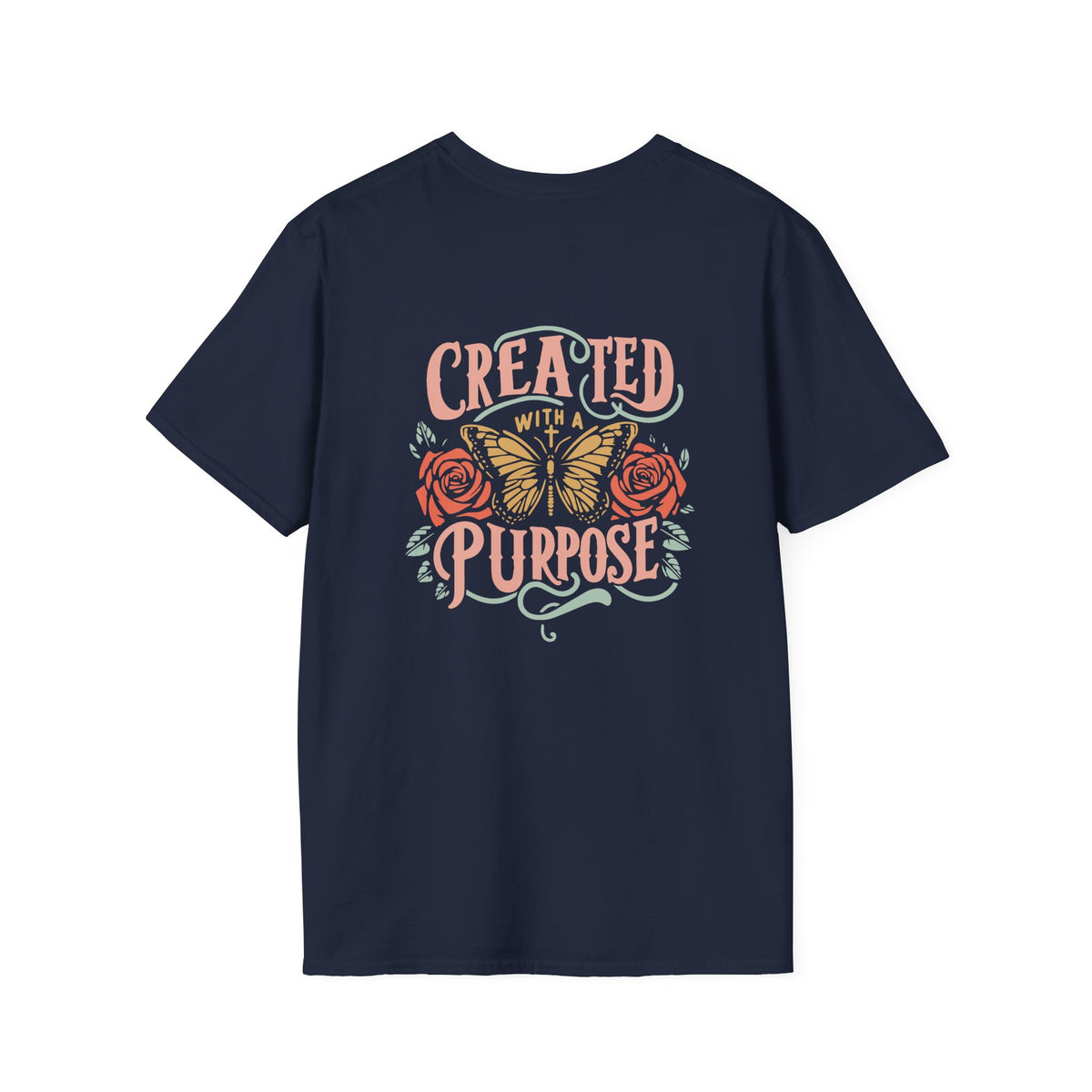 Created with a Purpose Butterfly T-Shirt Faith Graphic Tee