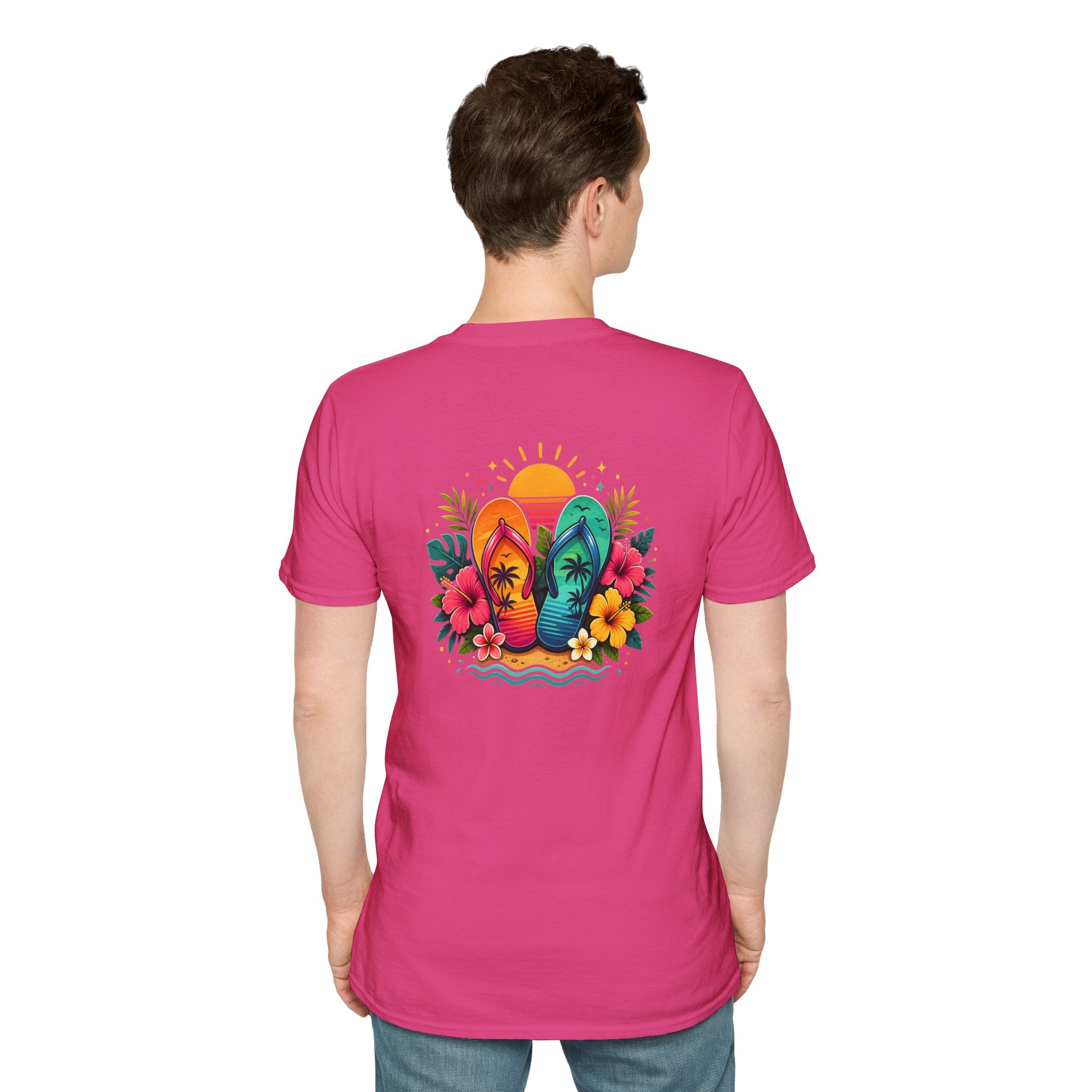 Floral Surf Chest Print T-Shirt — Cute Beach Gift for Women Graphic Tee