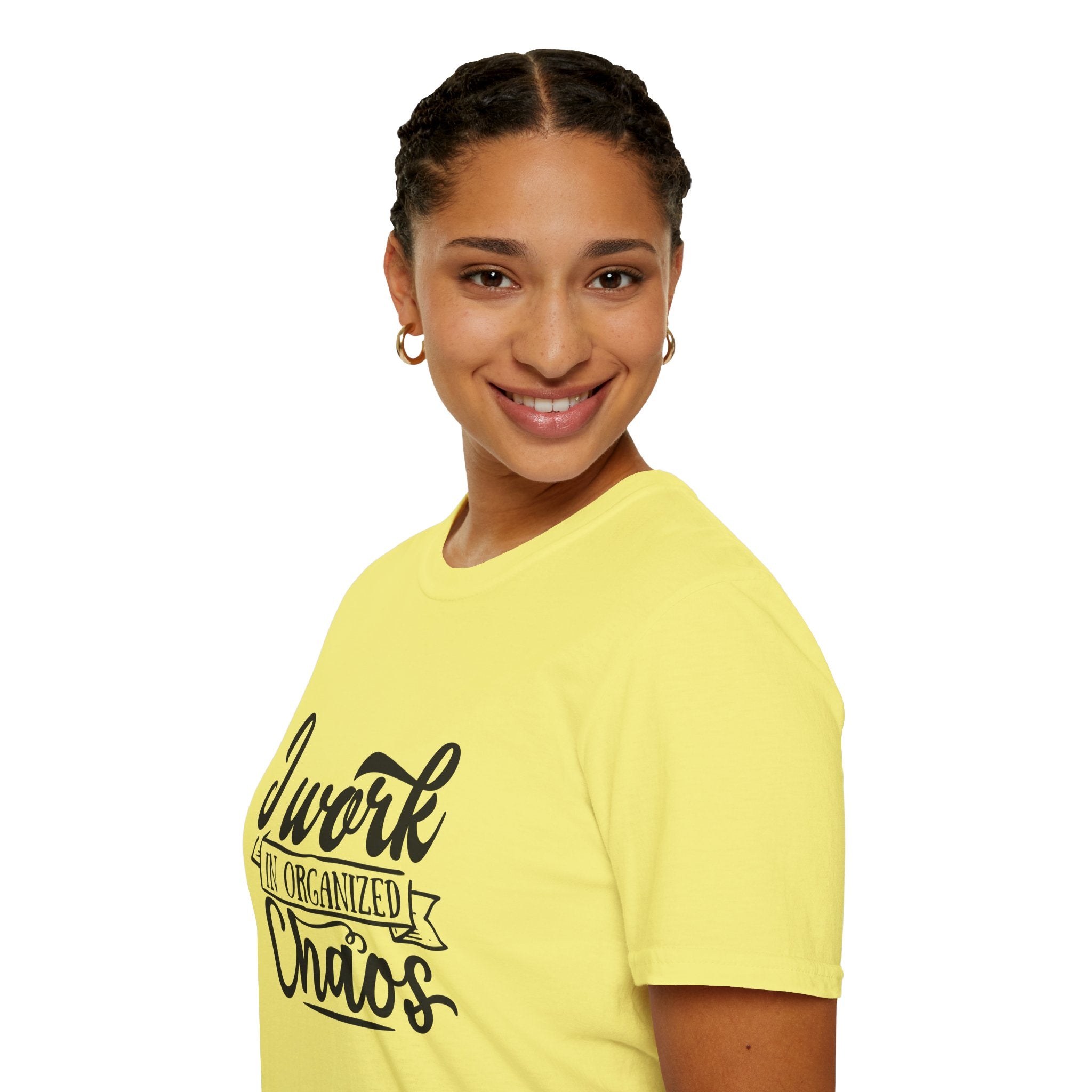 I Work in Organized Chaos T-Shirt — Funny Teacher & Mom Gift Sarcastic Graphic Tee