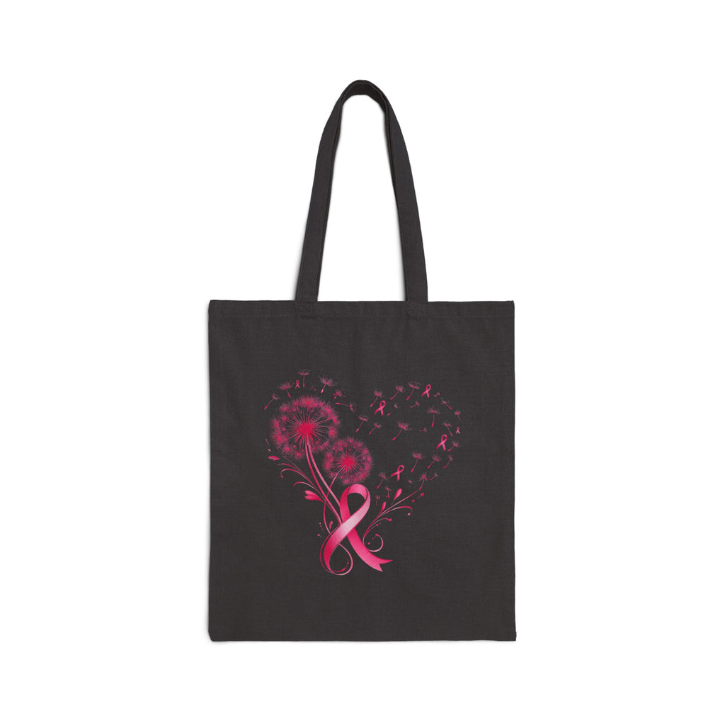 Breast Cancer Awareness Pink Ribbon Canvas Tote Bag