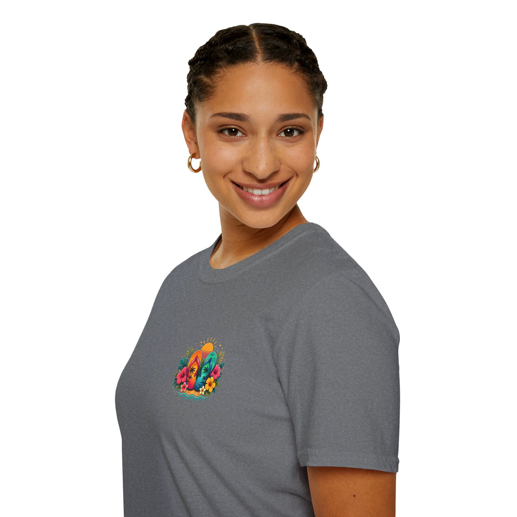 Floral Surf Chest Print T-Shirt — Cute Beach Gift for Women Graphic Tee