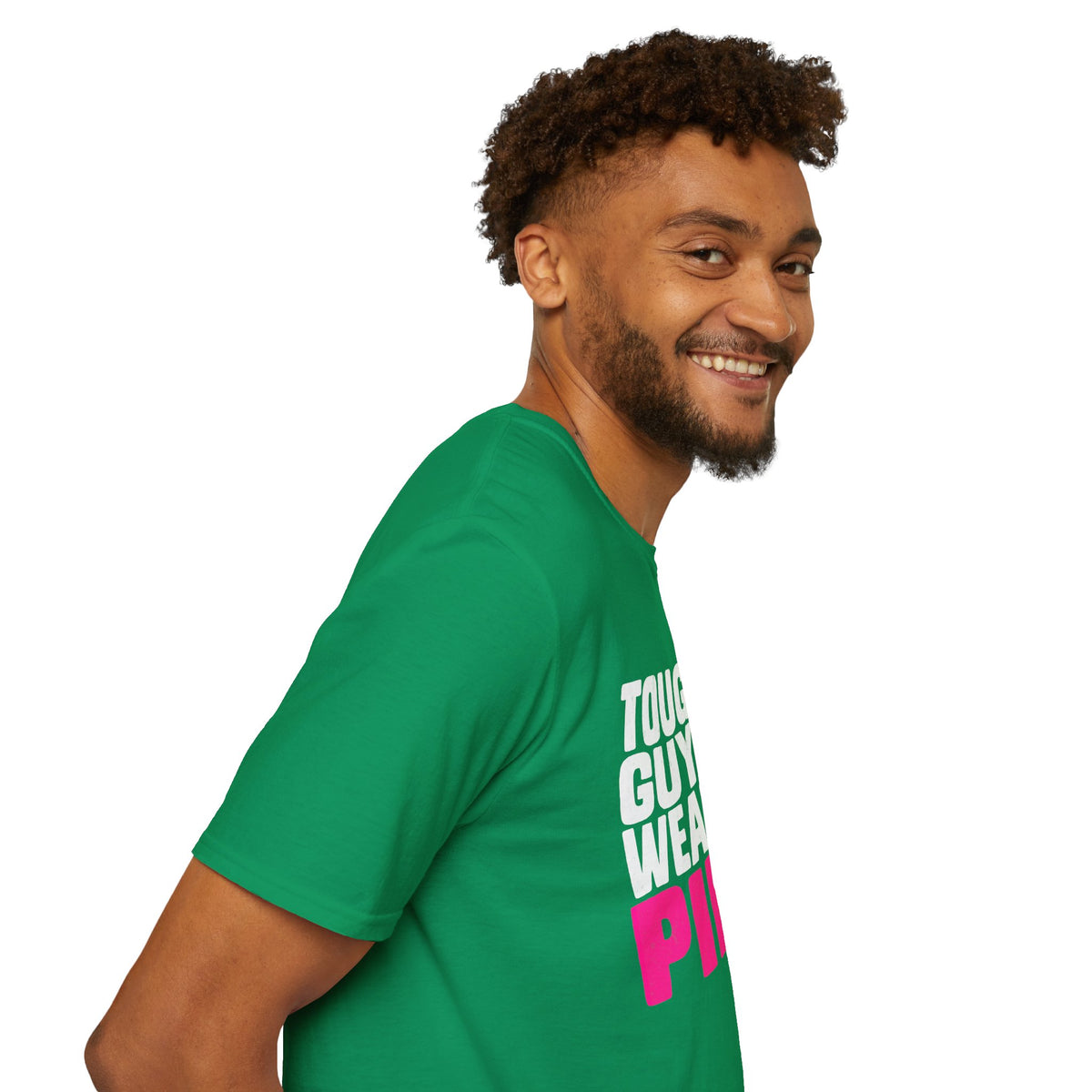 Tough Guys Wear Pink Breast Cancer Awareness T-Shirt Graphic Tee