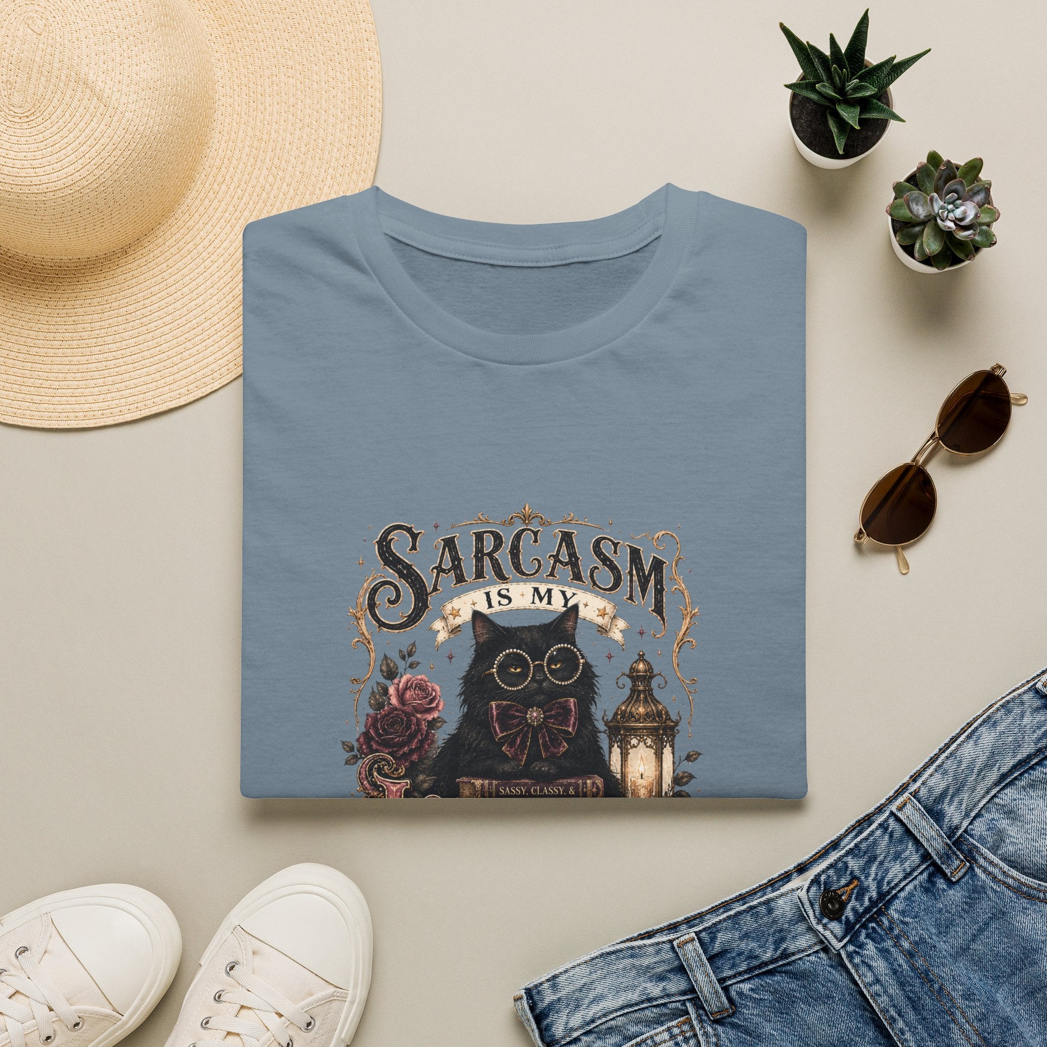 Sarcasm Is My Love Language Cat T-Shirt — Funny Gift for Her Vintage Graphic Tee