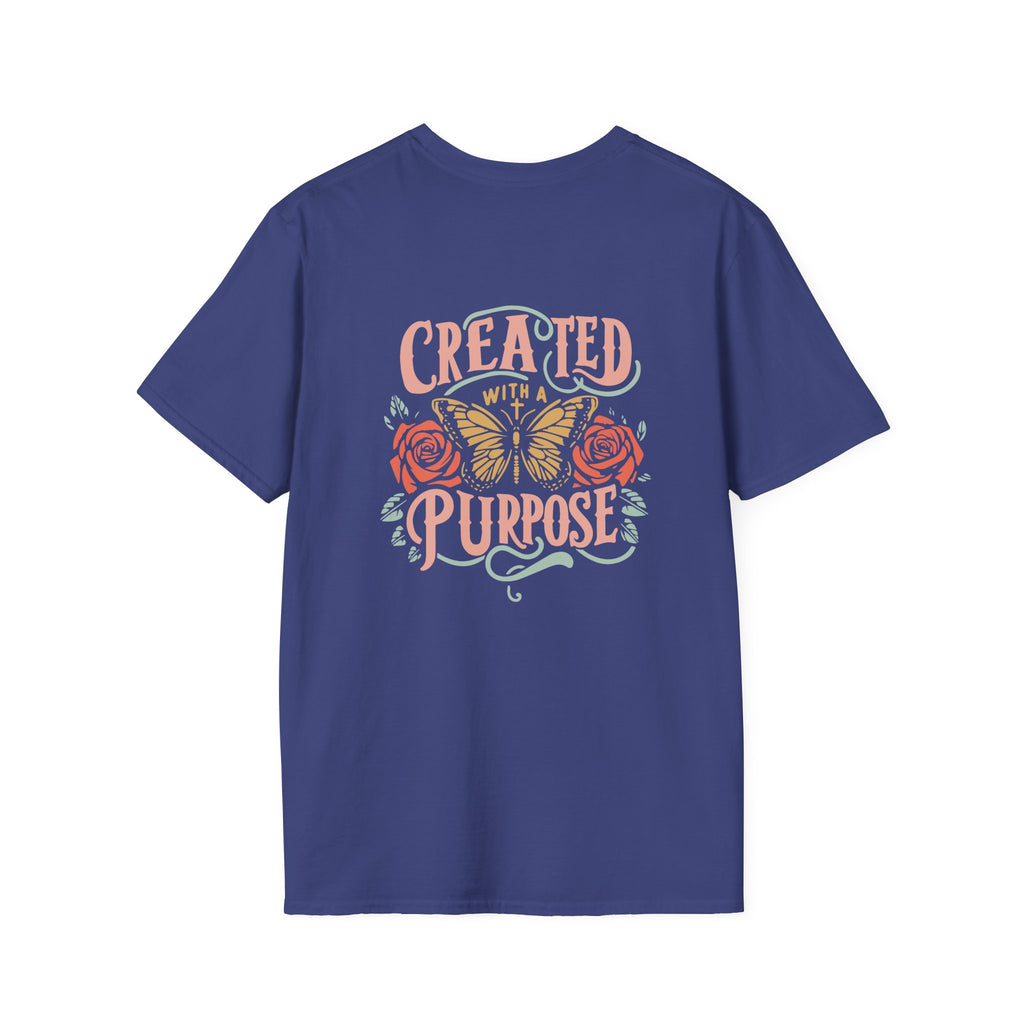Created with a Purpose Butterfly T-Shirt Faith Graphic Tee