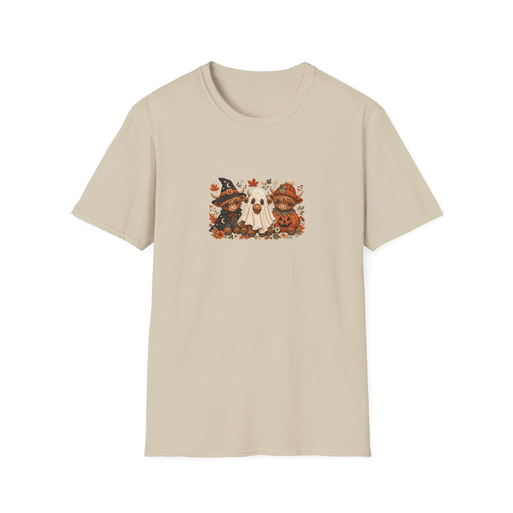 Halloween Cows Trio T-Shirt — Cute Funny Gift for Her Ghost & Pumpkin Fall Tee