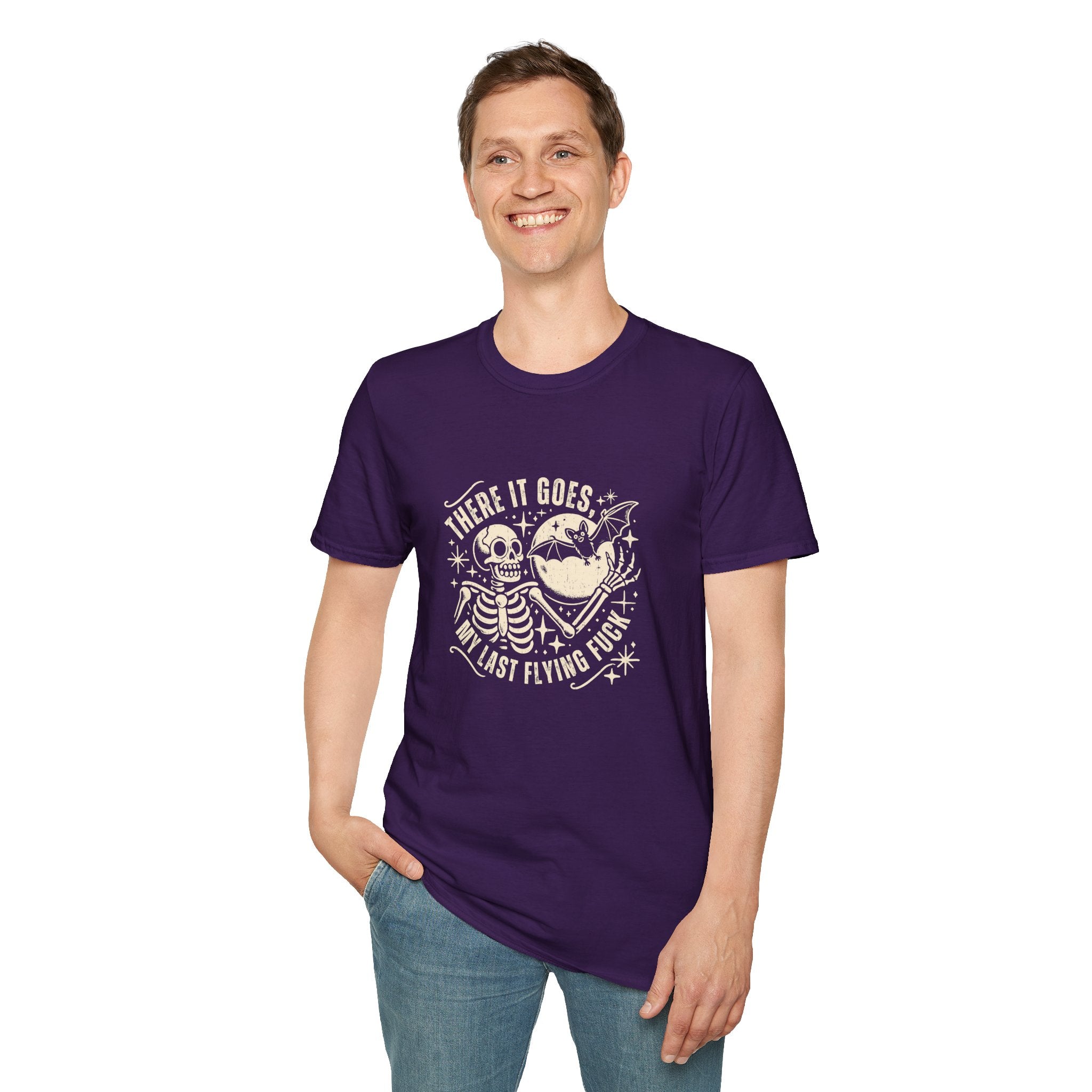 There It Goes Skull Moon & Bat T-Shirt — Cute Halloween Gift for Women Graphic Tee