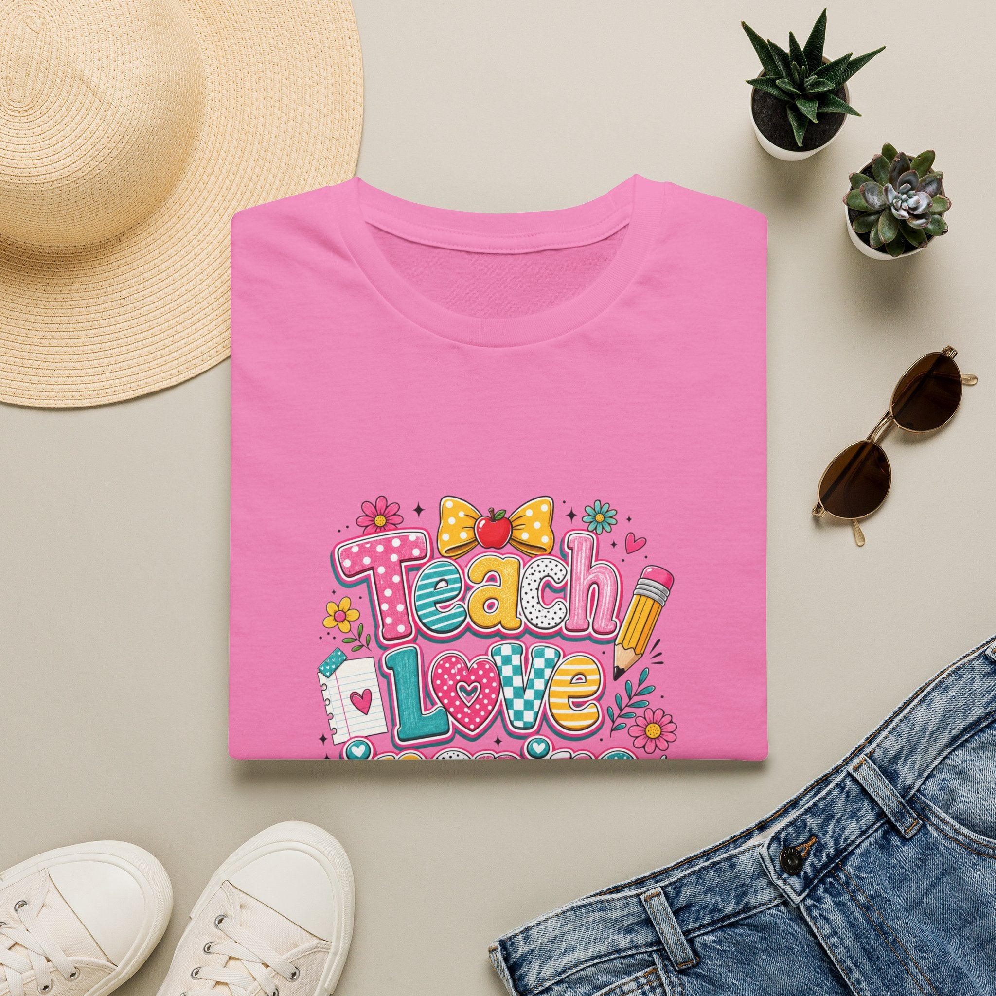 Teach Love Inspire T-Shirt — Cute Colorful Teacher Gift School Appreciation Tee