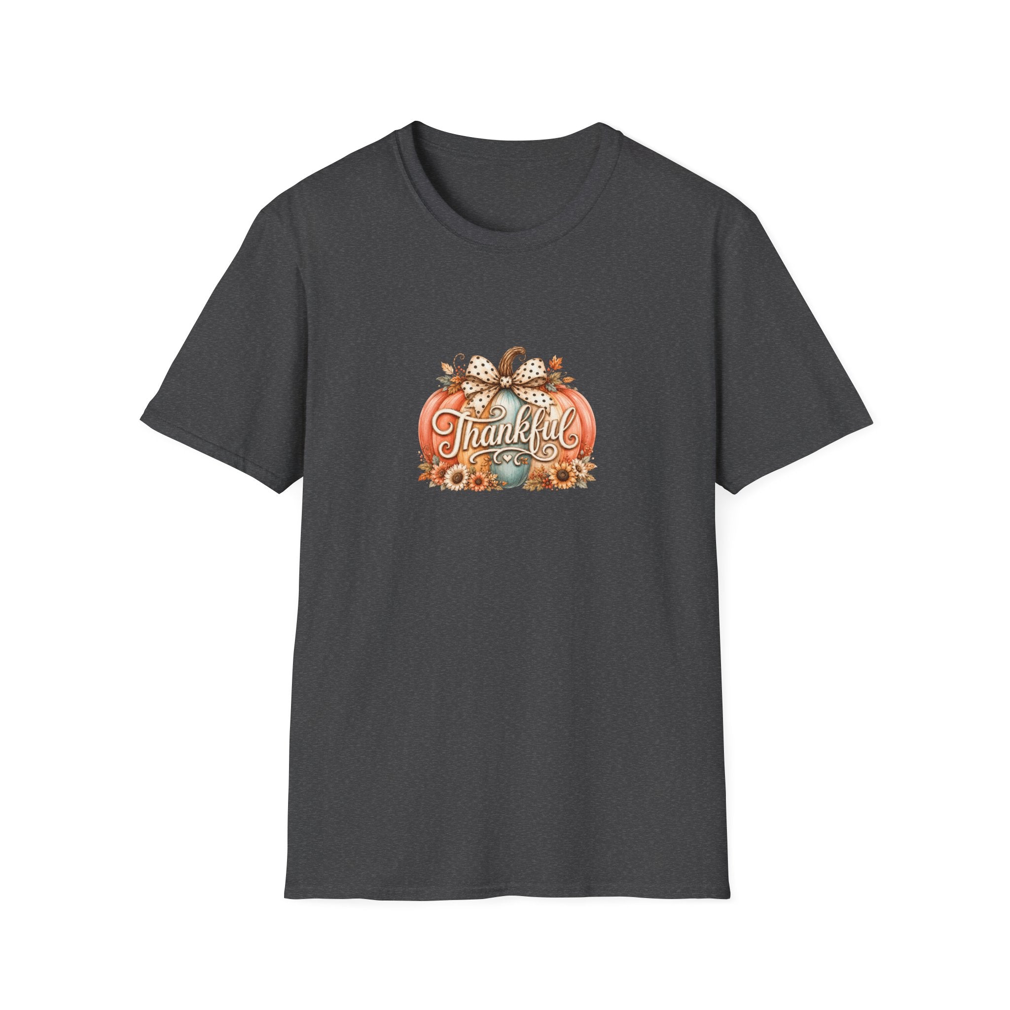 Thankful Pumpkin T-Shirt — Cute Fall Thanksgiving Gift for Women Graphic Tee