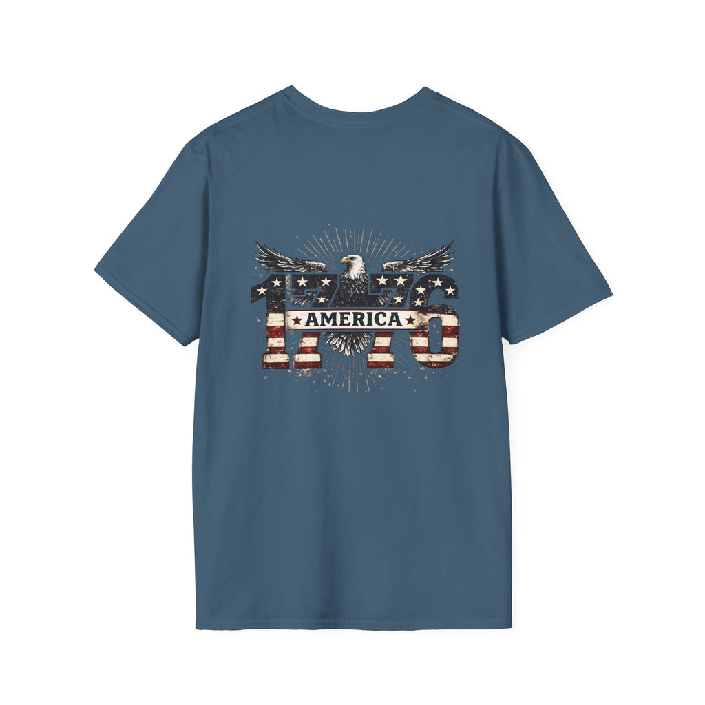 1776 American Flag Eagle T-Shirt — Vintage Patriotic Gift for Him Fourth of July Tee