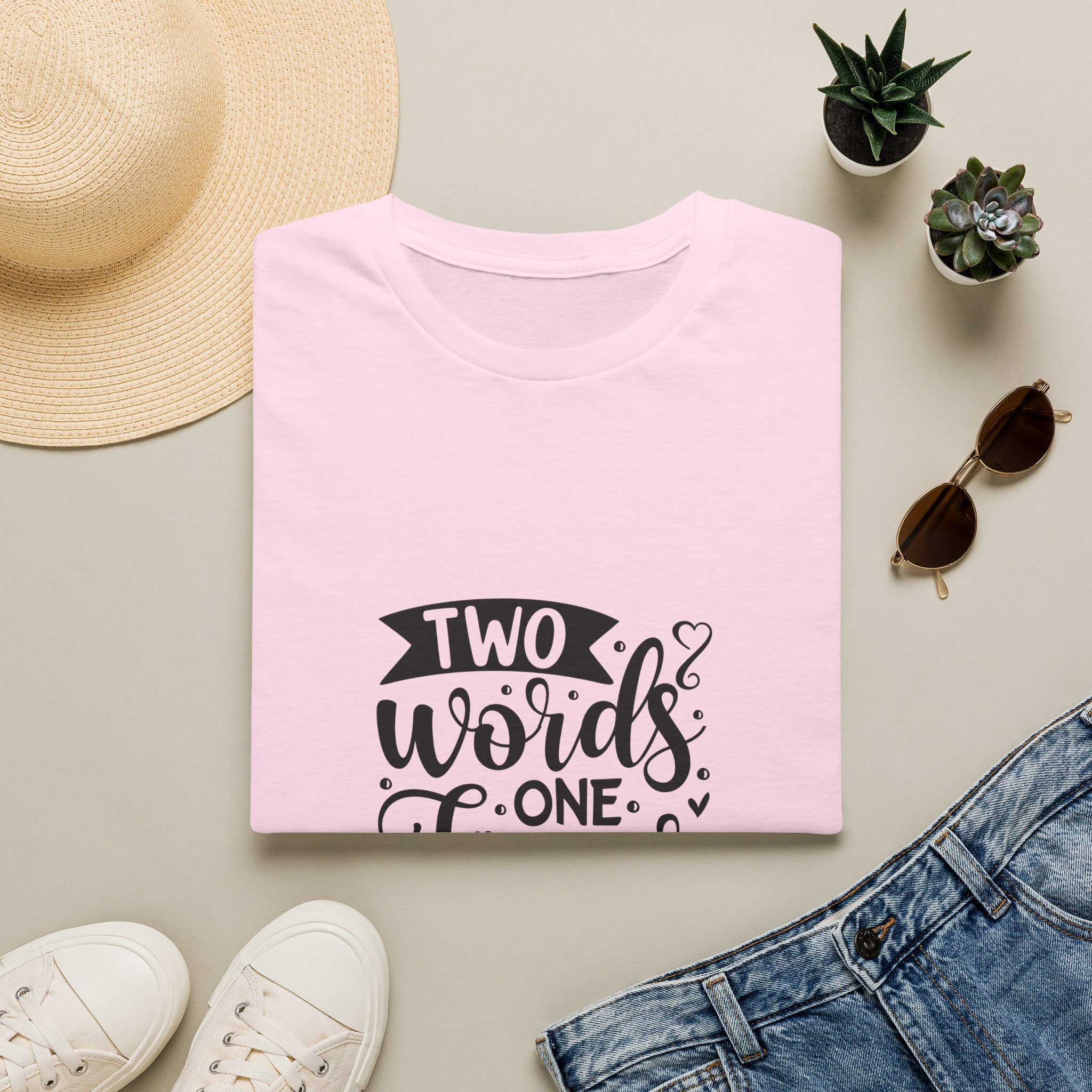 Graphic Tee — "Two Words One Finger" Funny T-Shirt