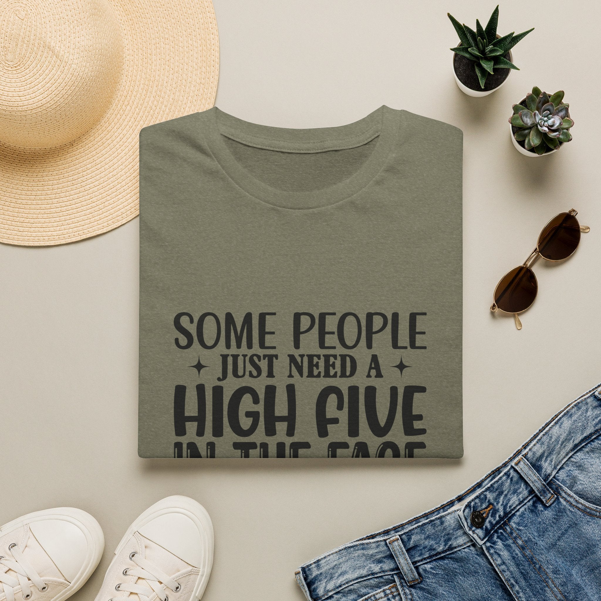 Some People Just Need a High Five in the Face with a Chair T-Shirt — Funny Sarcastic Graphic Tee