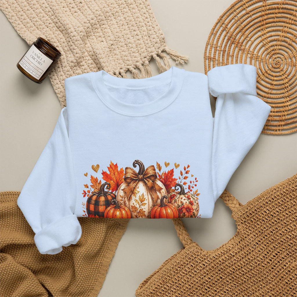 Thanksgiving Pumpkin Crewneck Sweatshirt — Happy Thanksgiving Harvest Design