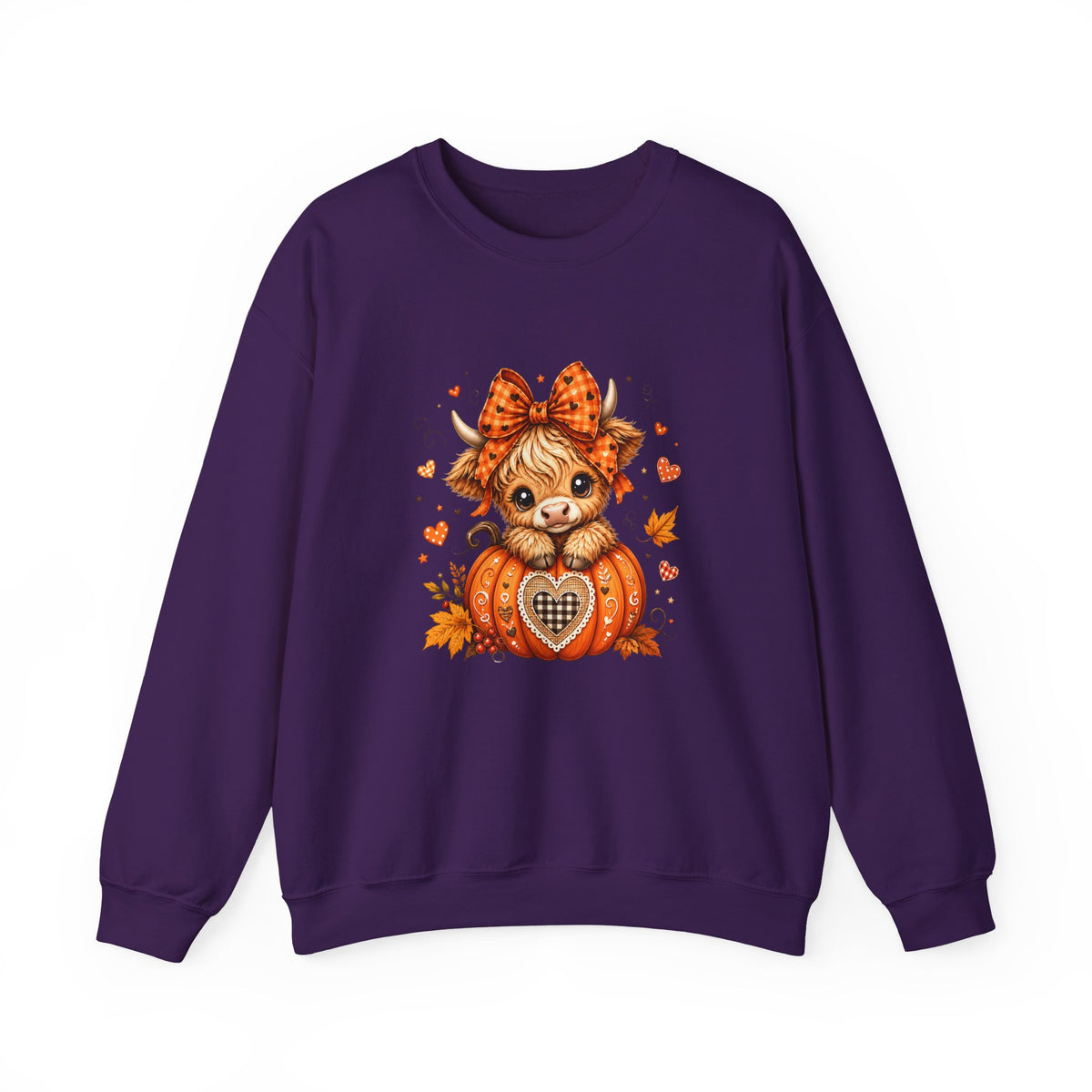 Cute Highland Cow Pumpkin Halloween Sweatshirt