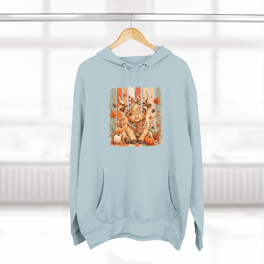 Autumn Pumpkin Cow Hoodie — Cute Fall Gift for Women Cozy Graphic Pullover
