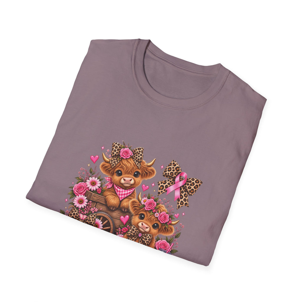 Breast Cancer Awareness Highland Cow T-Shirt