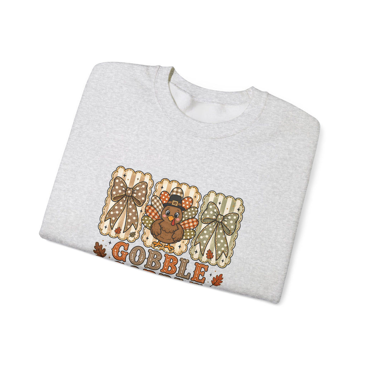 Thanksgiving Crewneck Sweatshirt — "Gobble Gobble 'til You Wobble" Turkey Design