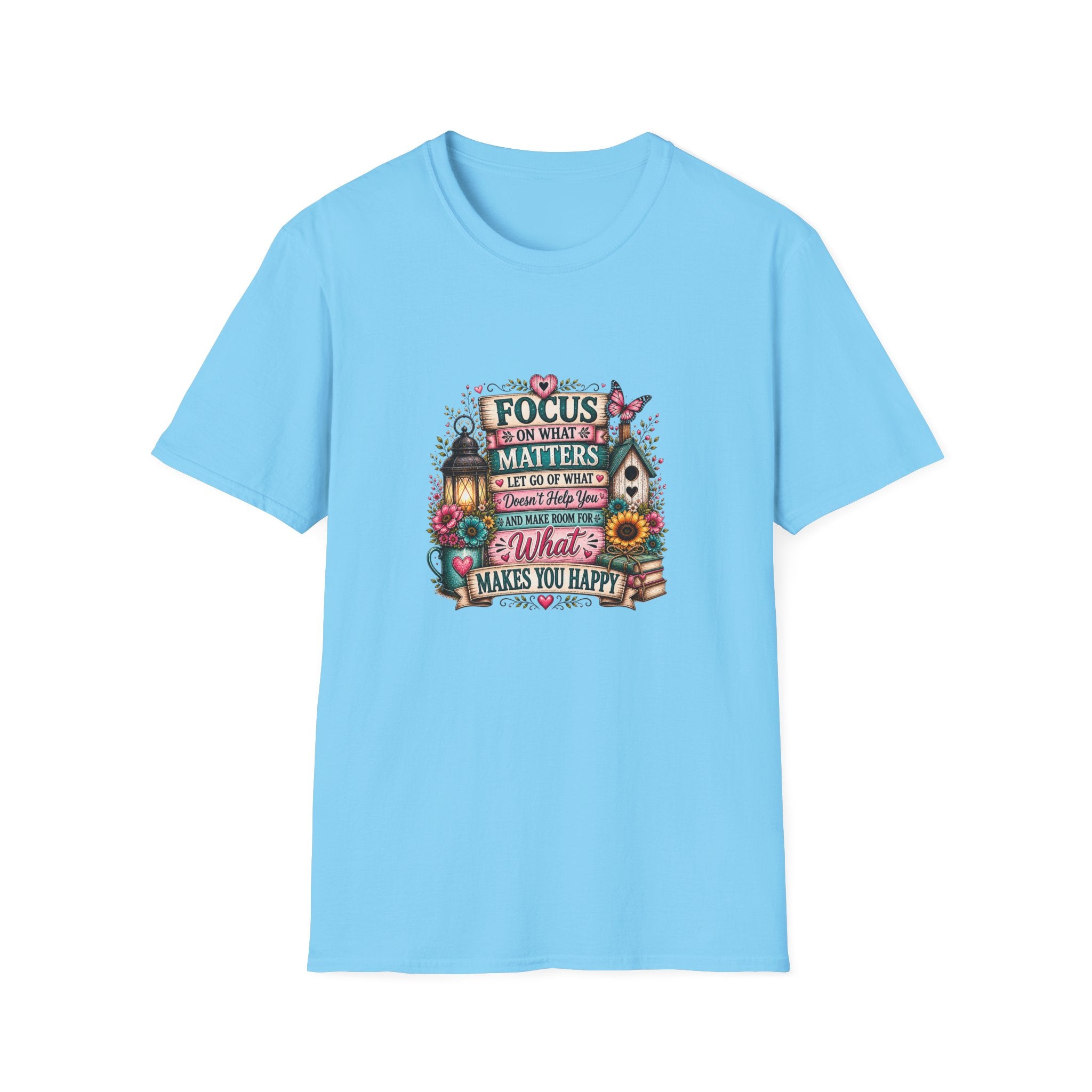 Focus on What Matters Floral T-Shirt — Inspirational Motivational Gift for Women Tee