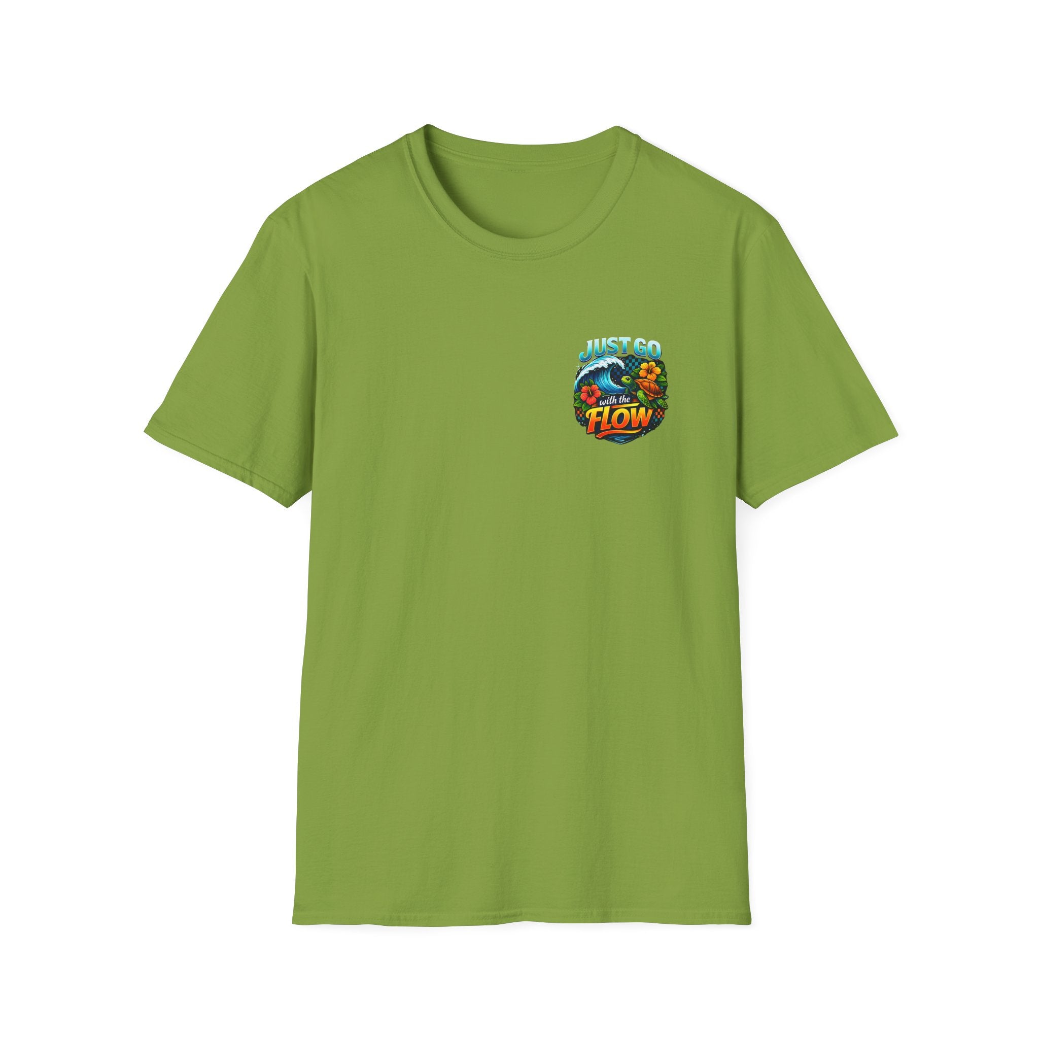 Go With the Flow Sea Turtle T-Shirt — Cute Beach Gift for Women Ocean Floral Tee