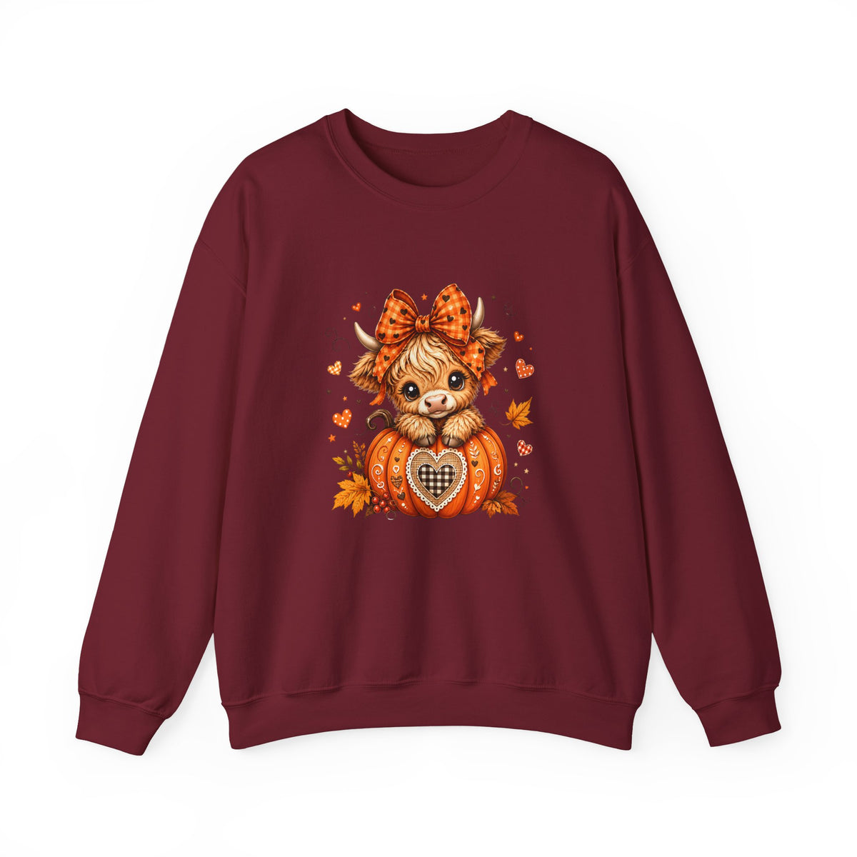 Cute Highland Cow Pumpkin Halloween Sweatshirt