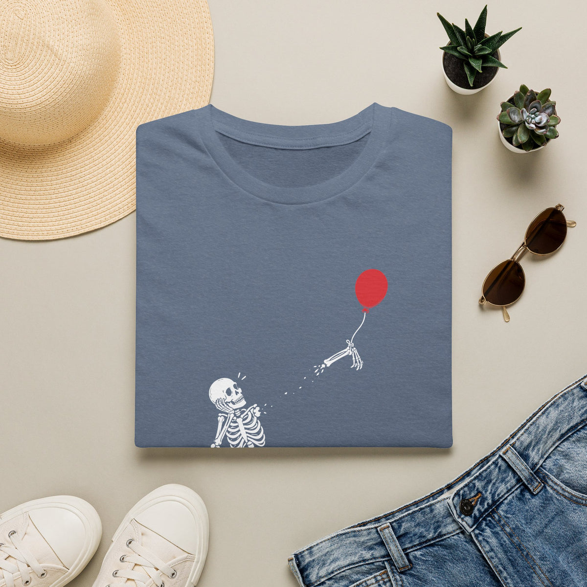 Funny Skeleton Balloon T-Shirt, Well Shit Graphic Tee
