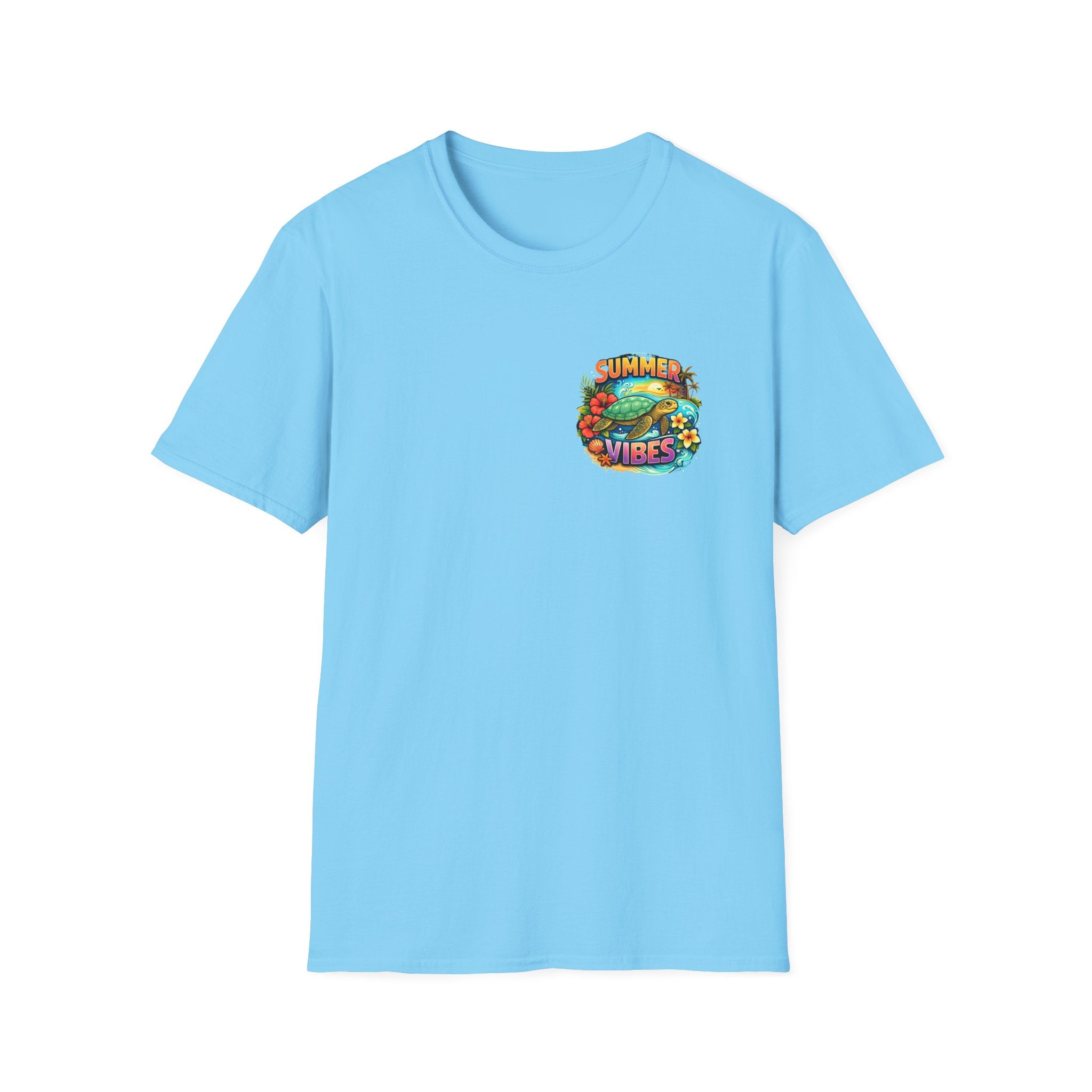 Summer Vibes Sea Turtle T-Shirt — Cute Beach Gift for Women Surf Floral Graphic Tee